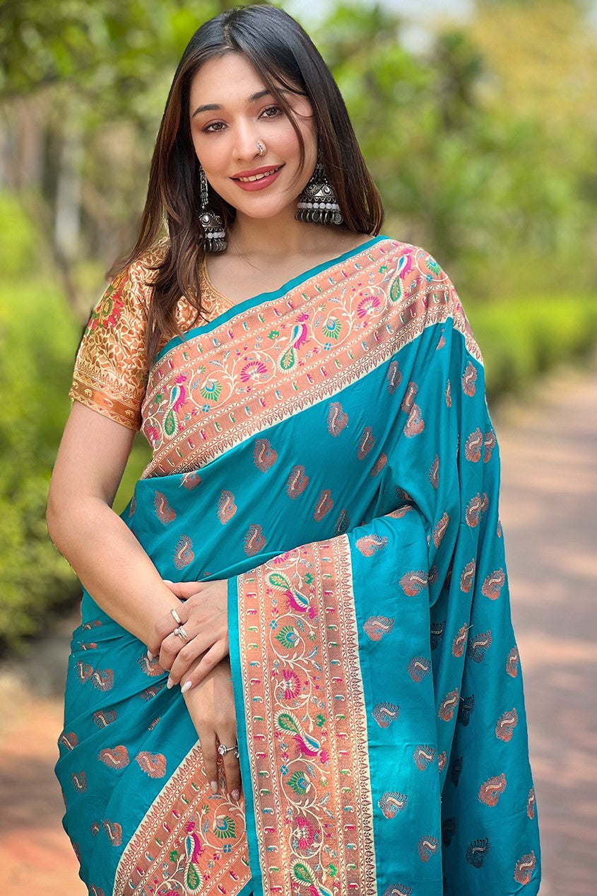 Blue Paithani Saree-ZB133109_2_SareeButa.com