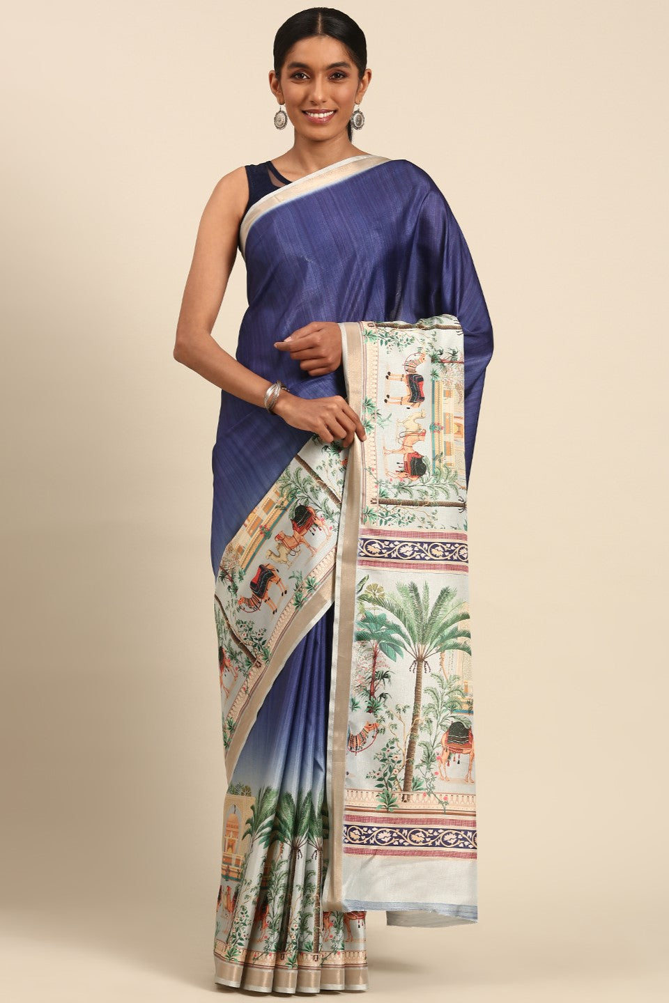 Blue Printed Cotton Saree-ZB132977_1_SareeButa.com