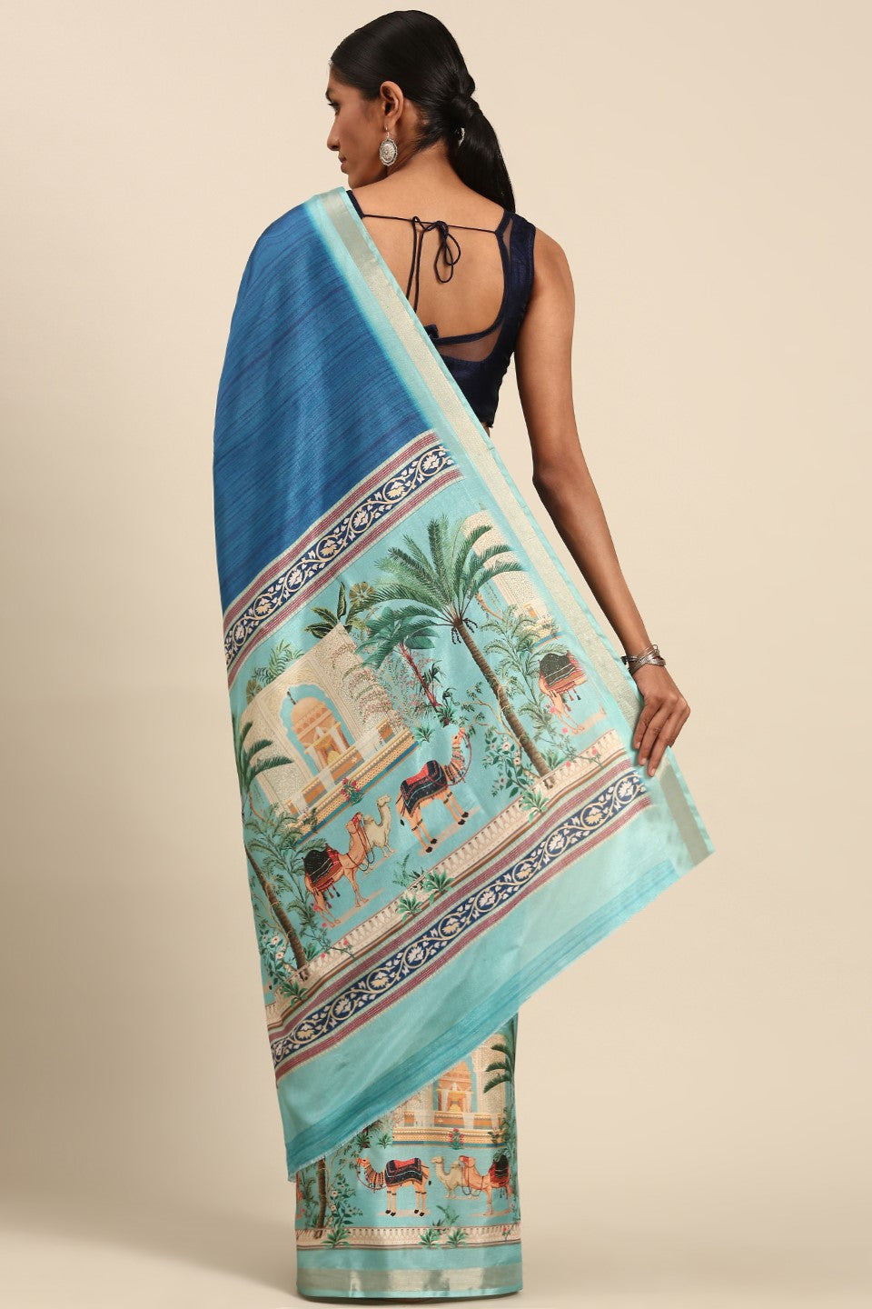 Blue Printed Cotton Saree-ZB132979_3_SareeButa.com