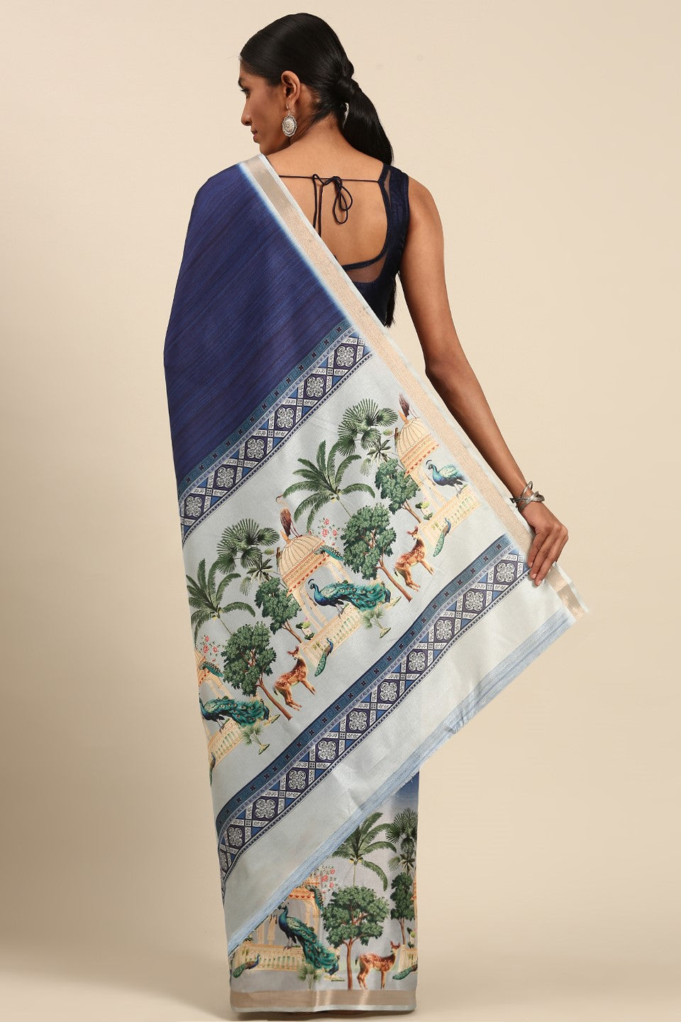 Blue Printed Cotton Saree-ZB132981_3_SareeButa.com