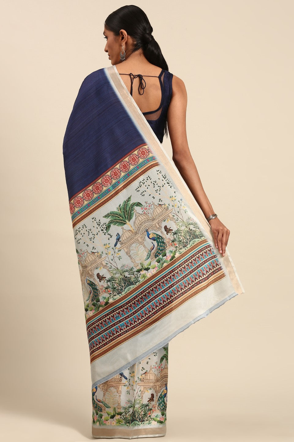 Blue Printed Cotton Saree-ZB133443_3_SareeButa.com