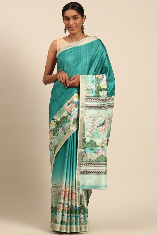 Blue Printed Cotton Saree-ZB133449_1_SareeButa.com