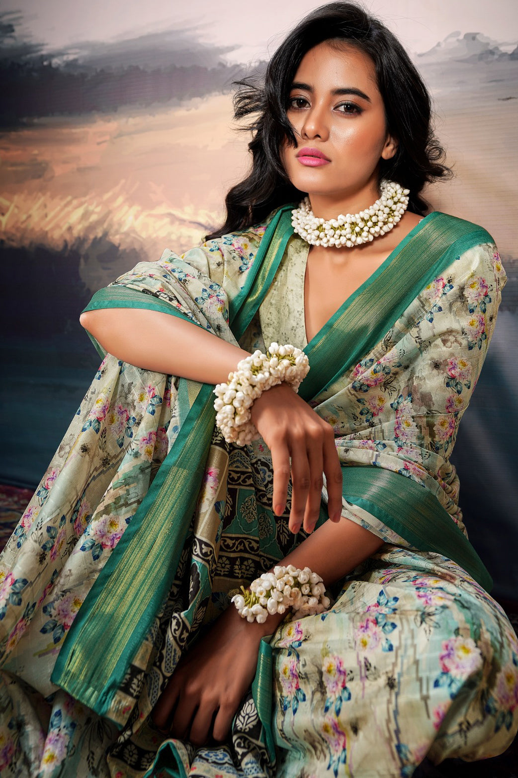 Blue Printed Cotton Silk Saree-ZB134357_2_SareeButa.com