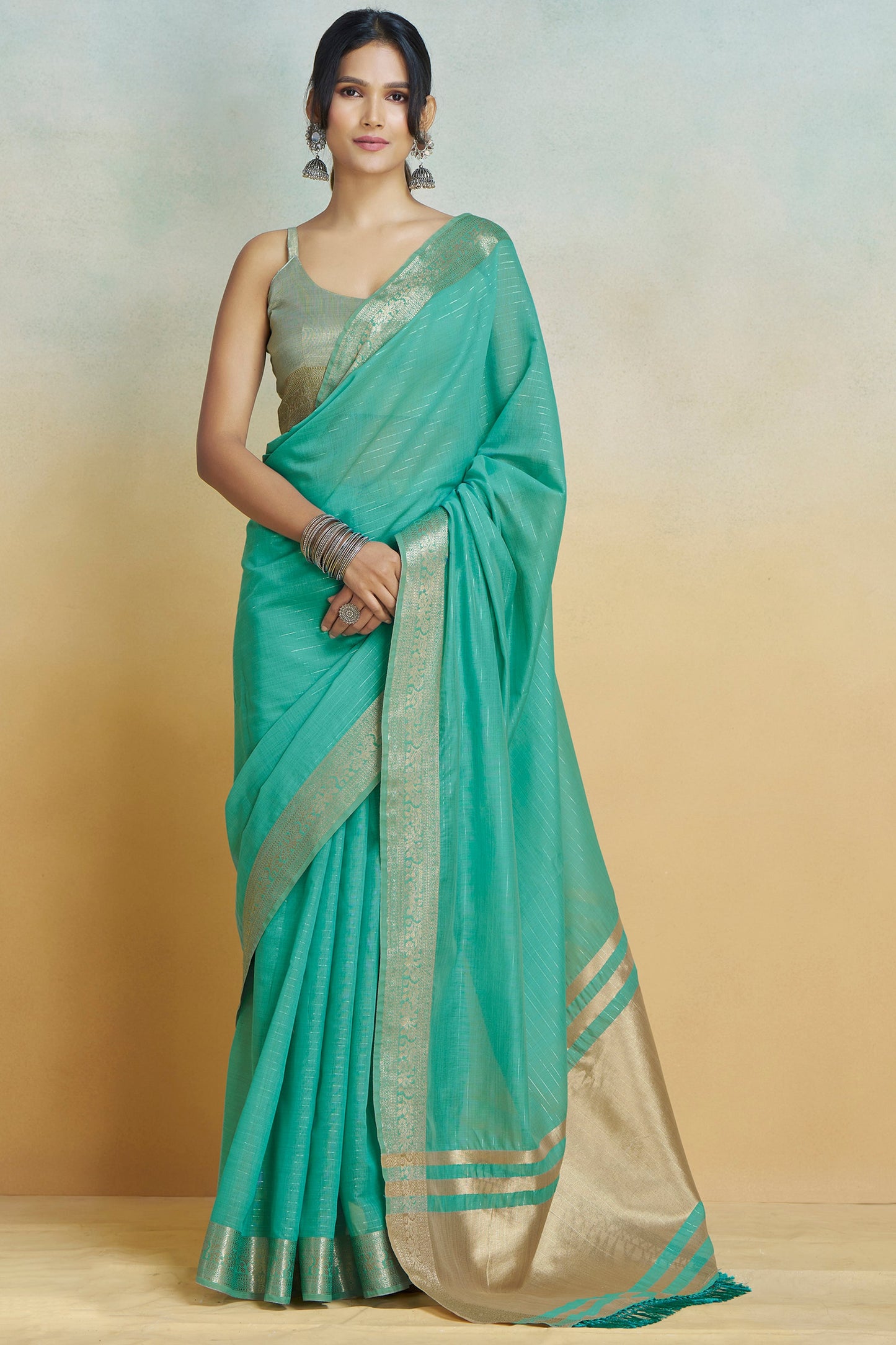 Blue Printed Khadi Silk Saree-ZB134472_1_SareeButa.com