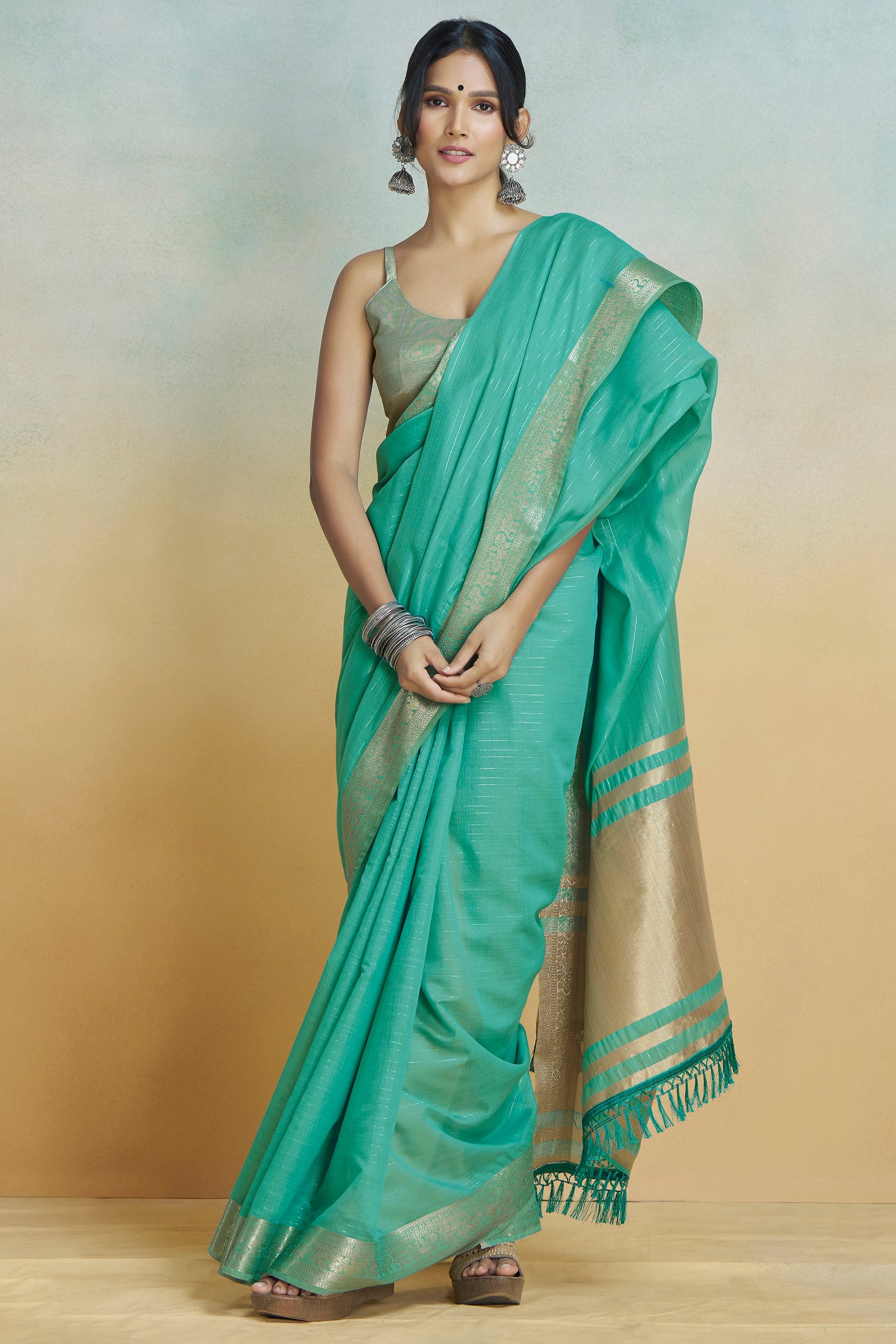 Blue Printed Khadi Silk Saree-ZB134472_3_SareeButa.com