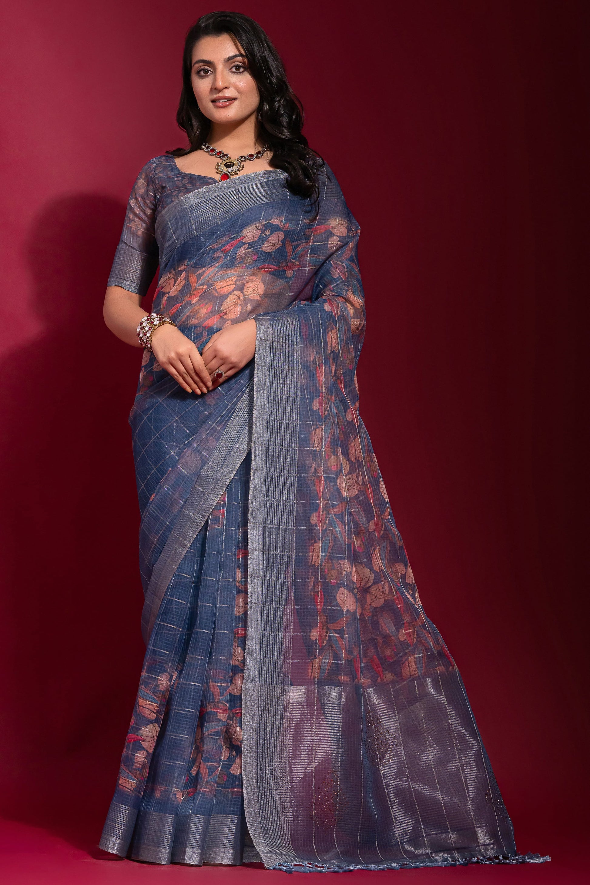 blue-printed-linen-silk-saree-zb132504_1_SareeButa.com