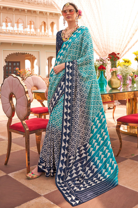 Blue Printed Patola Saree-ZB133790_1_SareeButa.com