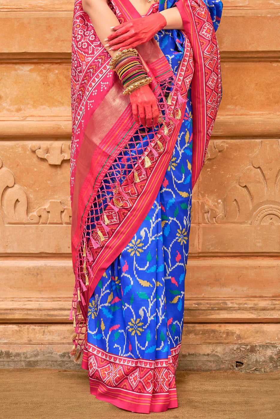 Blue Printed Patola Silk Saree-ZB133623_4_SareeButa.com