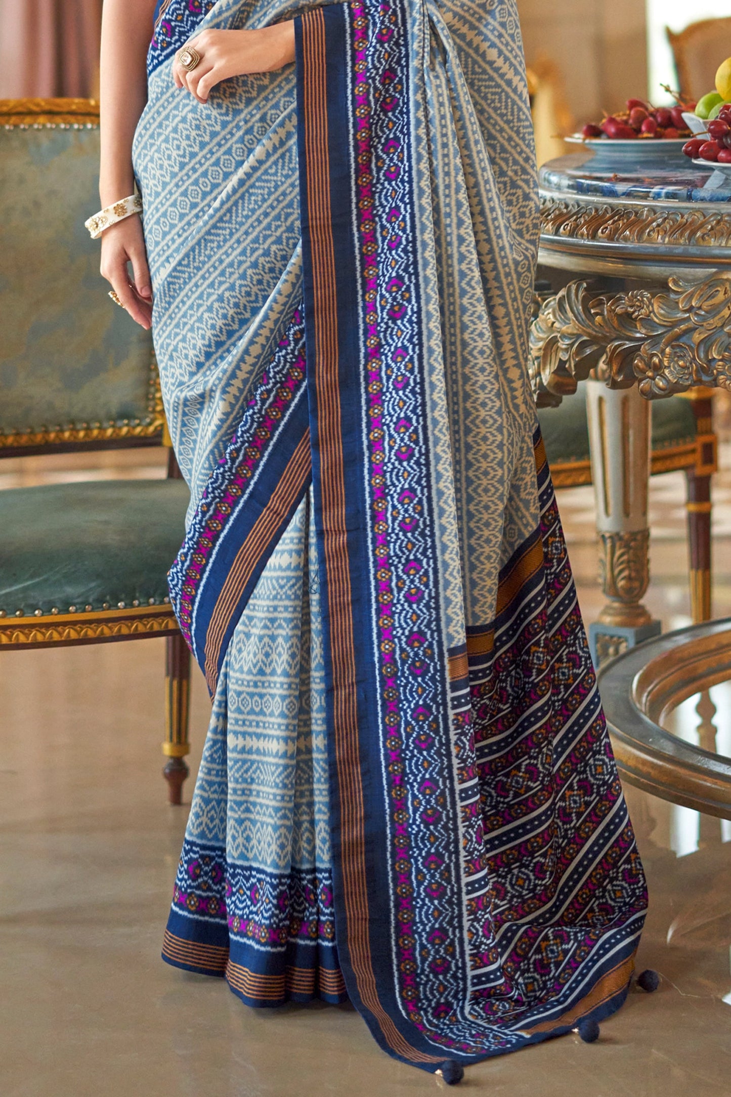Blue Printed Silk Saree-SAR11351_4_SareeButa.com