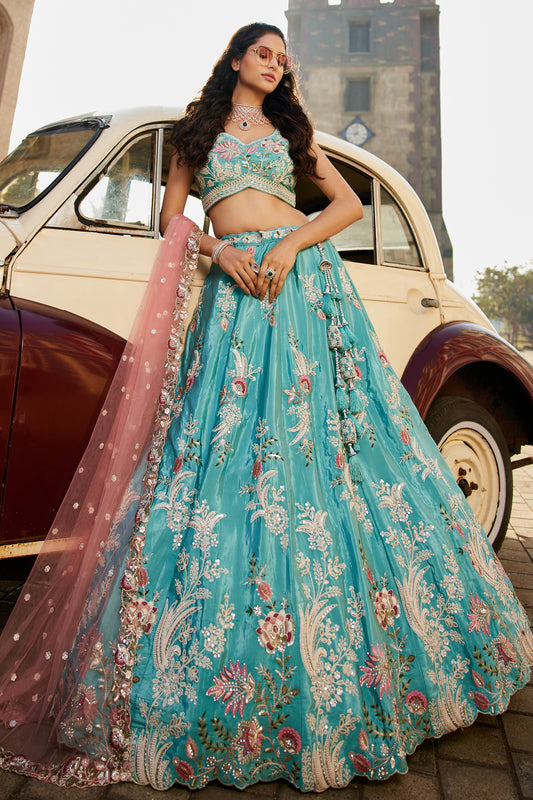 Blue Readymade Embroidered Satin Silk Lehenga-SAR12843_1_SareeButa.com