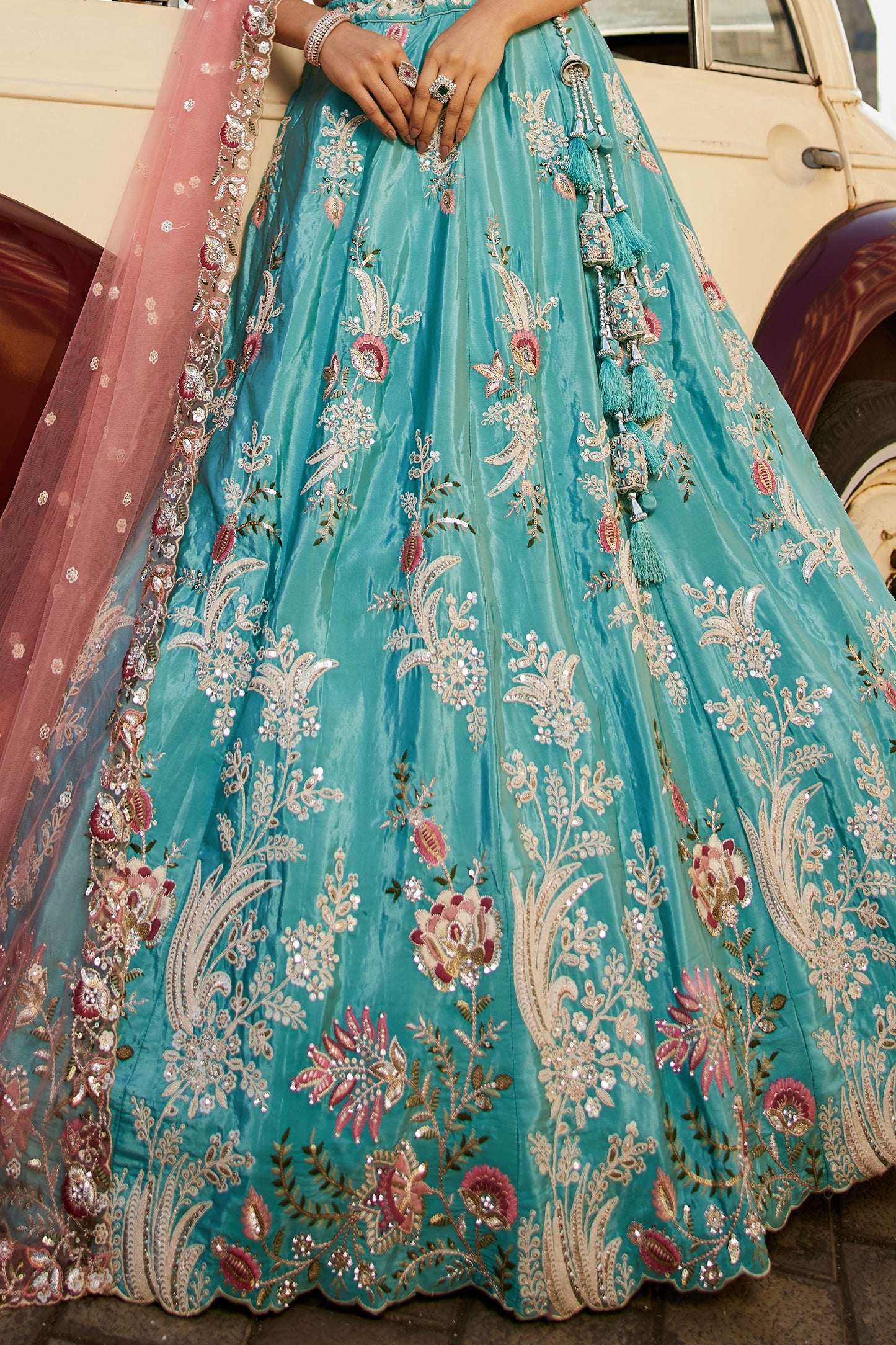 Blue Readymade Embroidered Satin Silk Lehenga-SAR12843_8_SareeButa.com