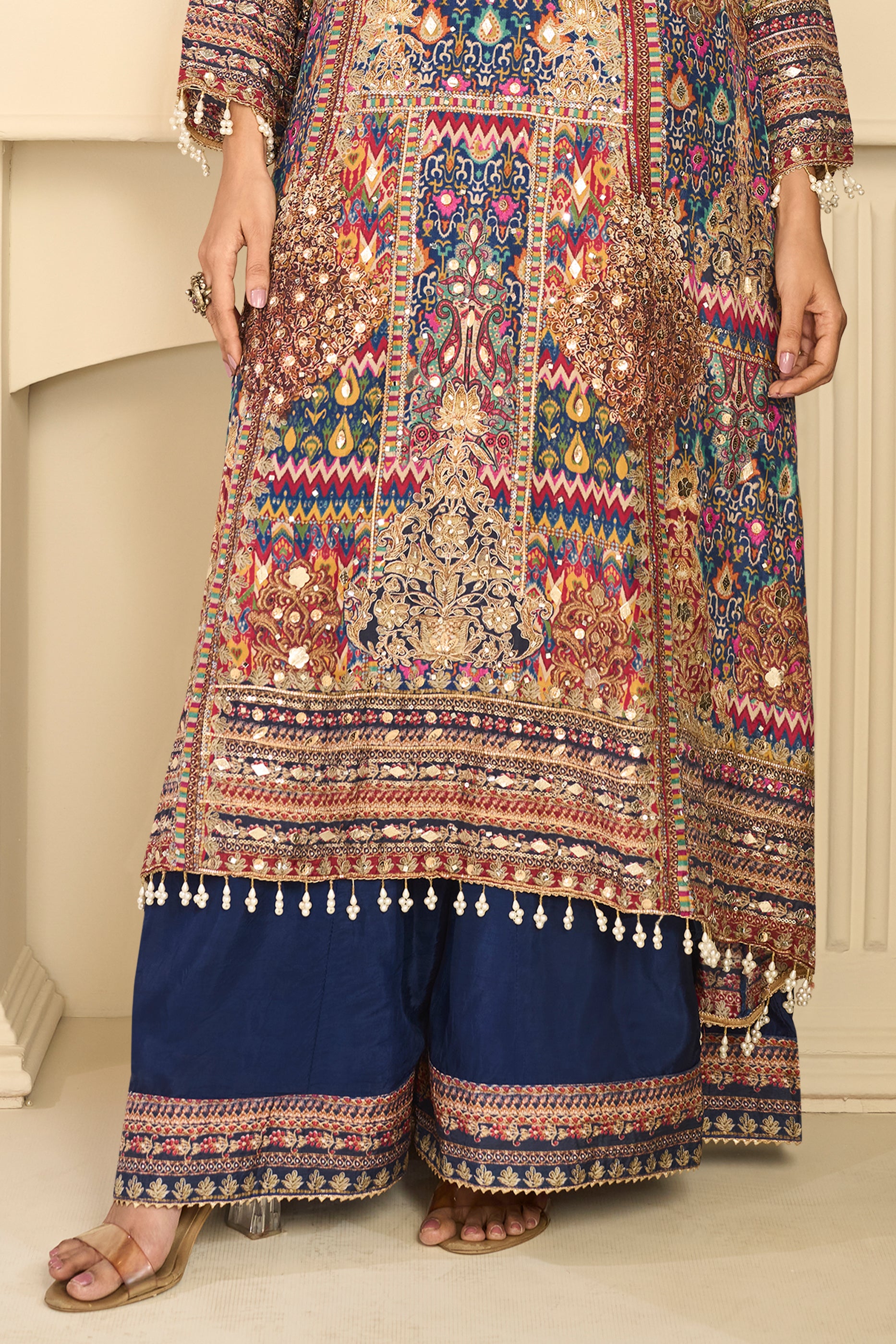 Blue Readymade Satin Crepe Palazzo Suit-SAR13083_4_SareeButa.com
