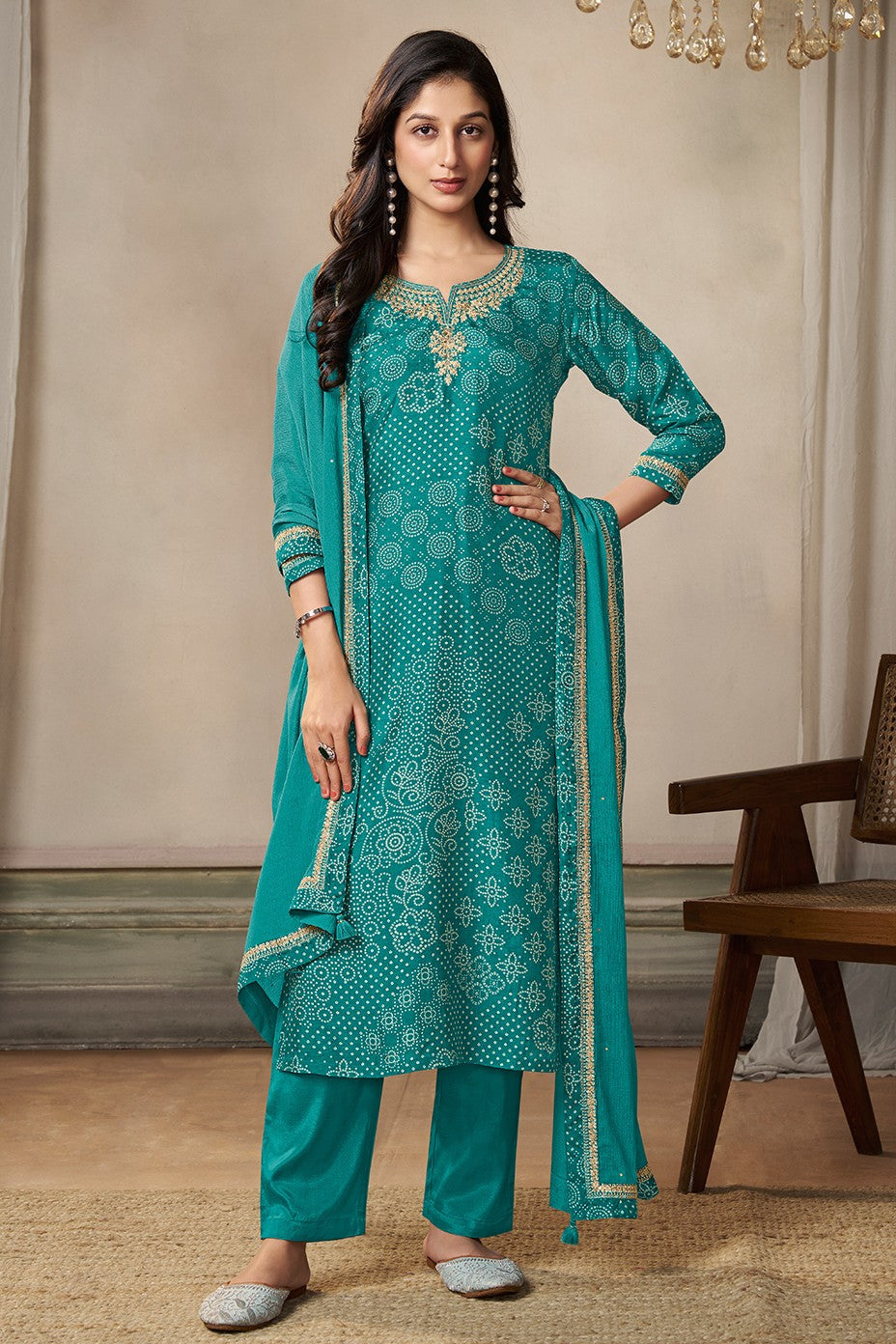 Blue Readymade Silk Suit-SS314_1_SareeButa.com
