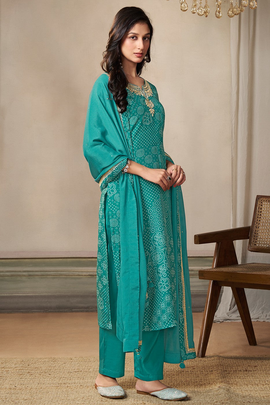 Blue Readymade Silk Suit-SS314_6_SareeButa.com