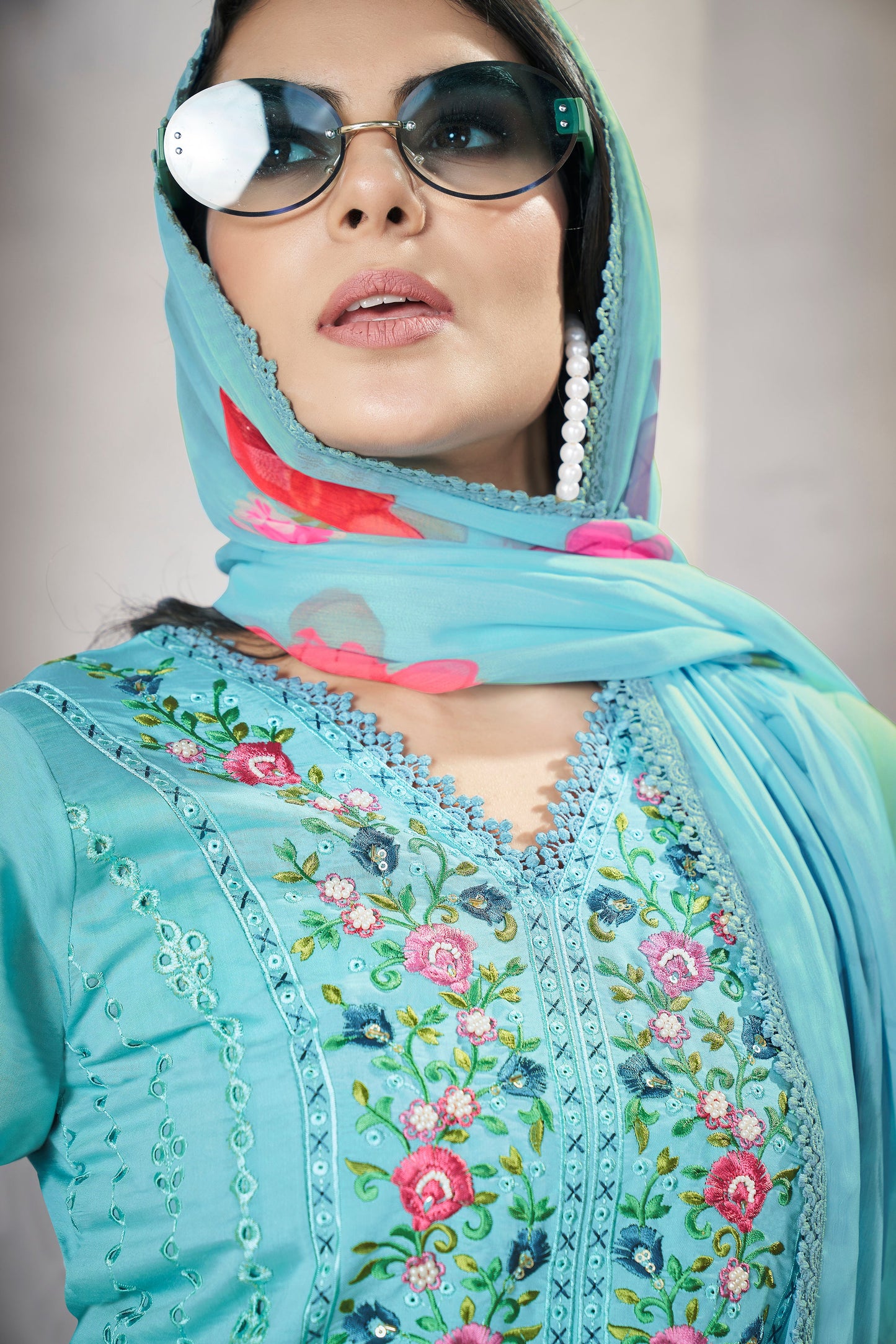 Blue Readymade Viscose Silk Suit-SS340_4_SareeButa.com