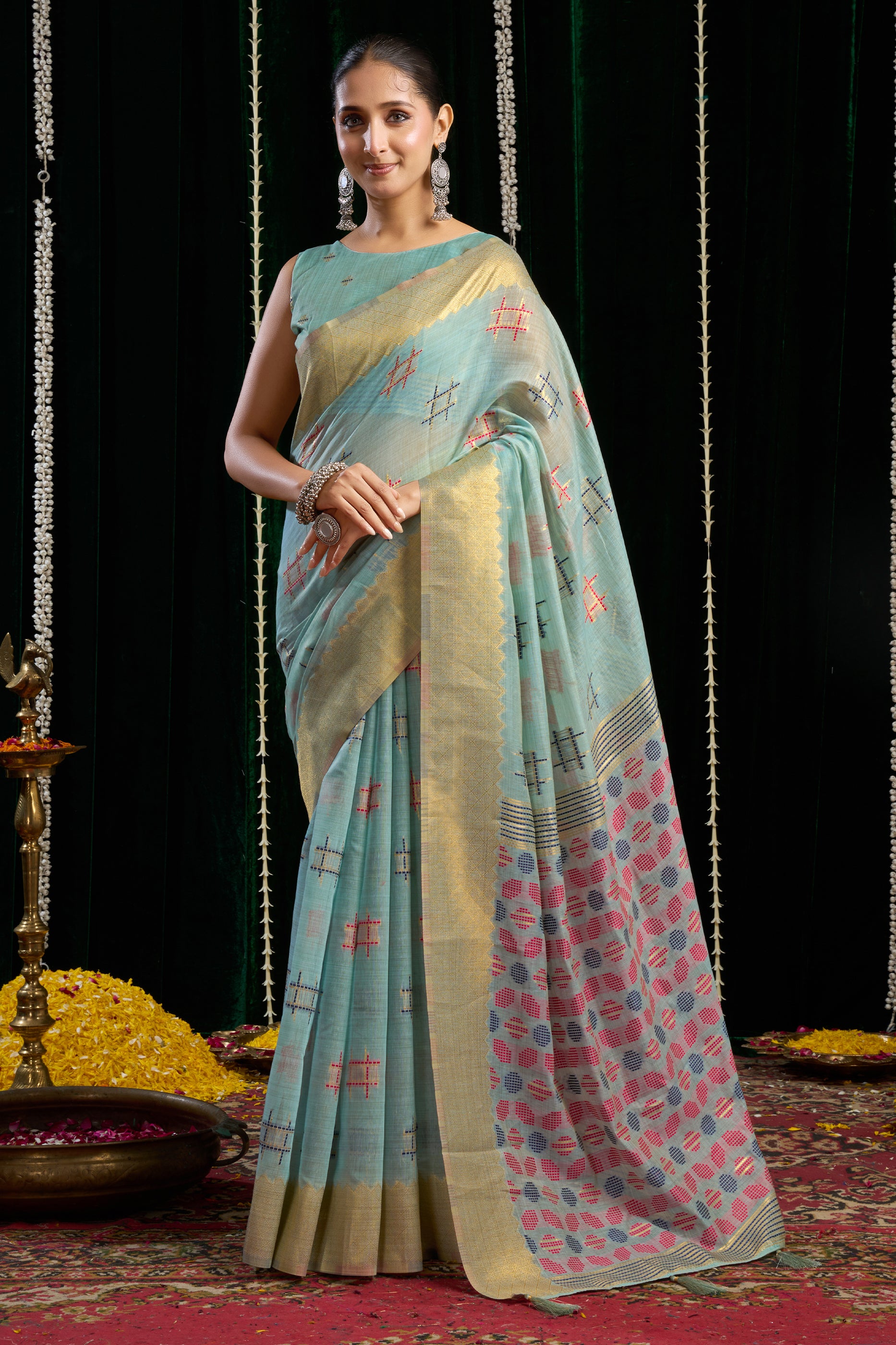 Blue Soft Spun cotton Saree-SAR12627_1_SareeButa.com