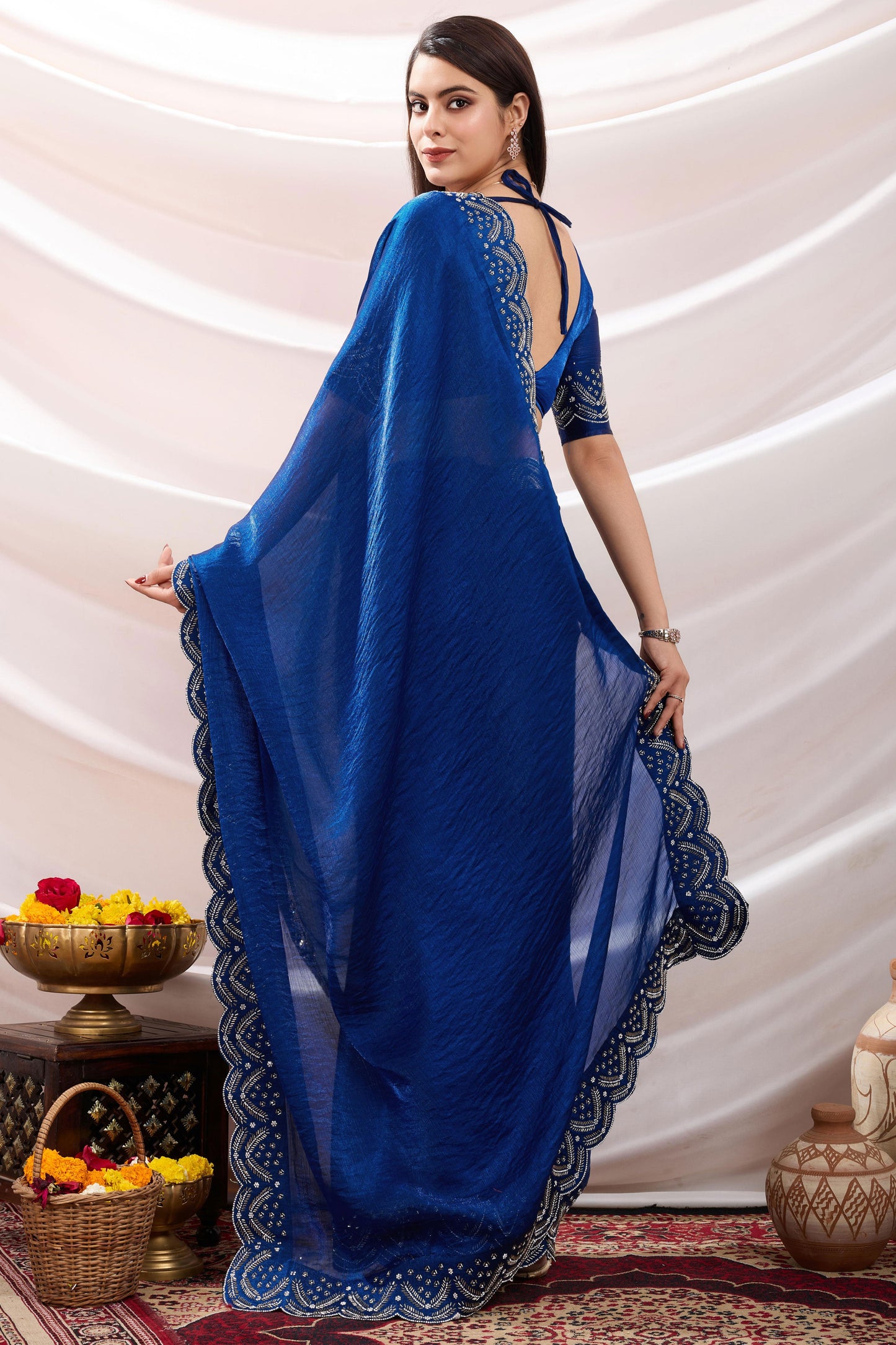 Blue Stone Work Chiffon Saree-ZB134200_3_SareeButa.com