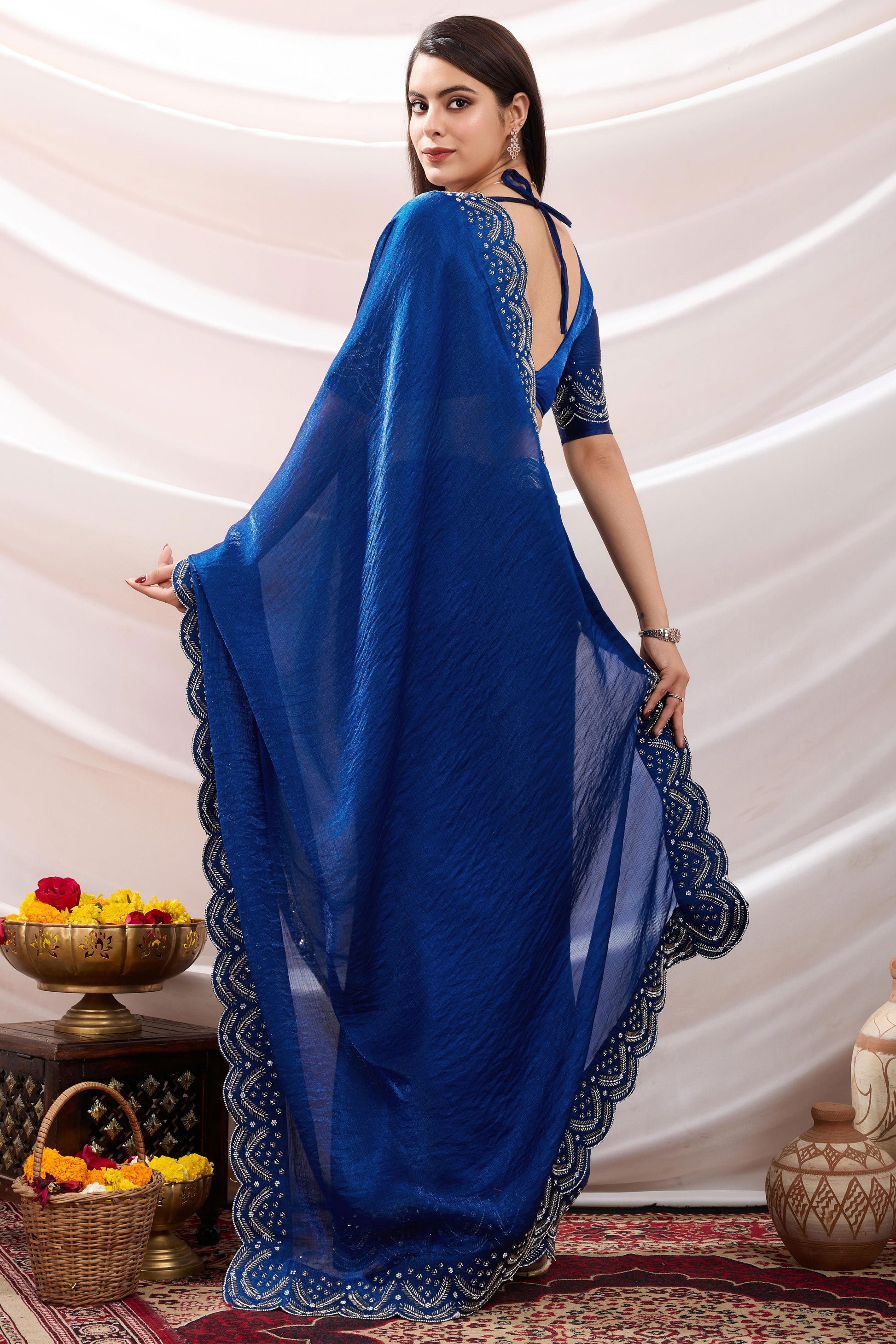 Blue Stone Work Chiffon Saree-ZB134200_3_SareeButa.com