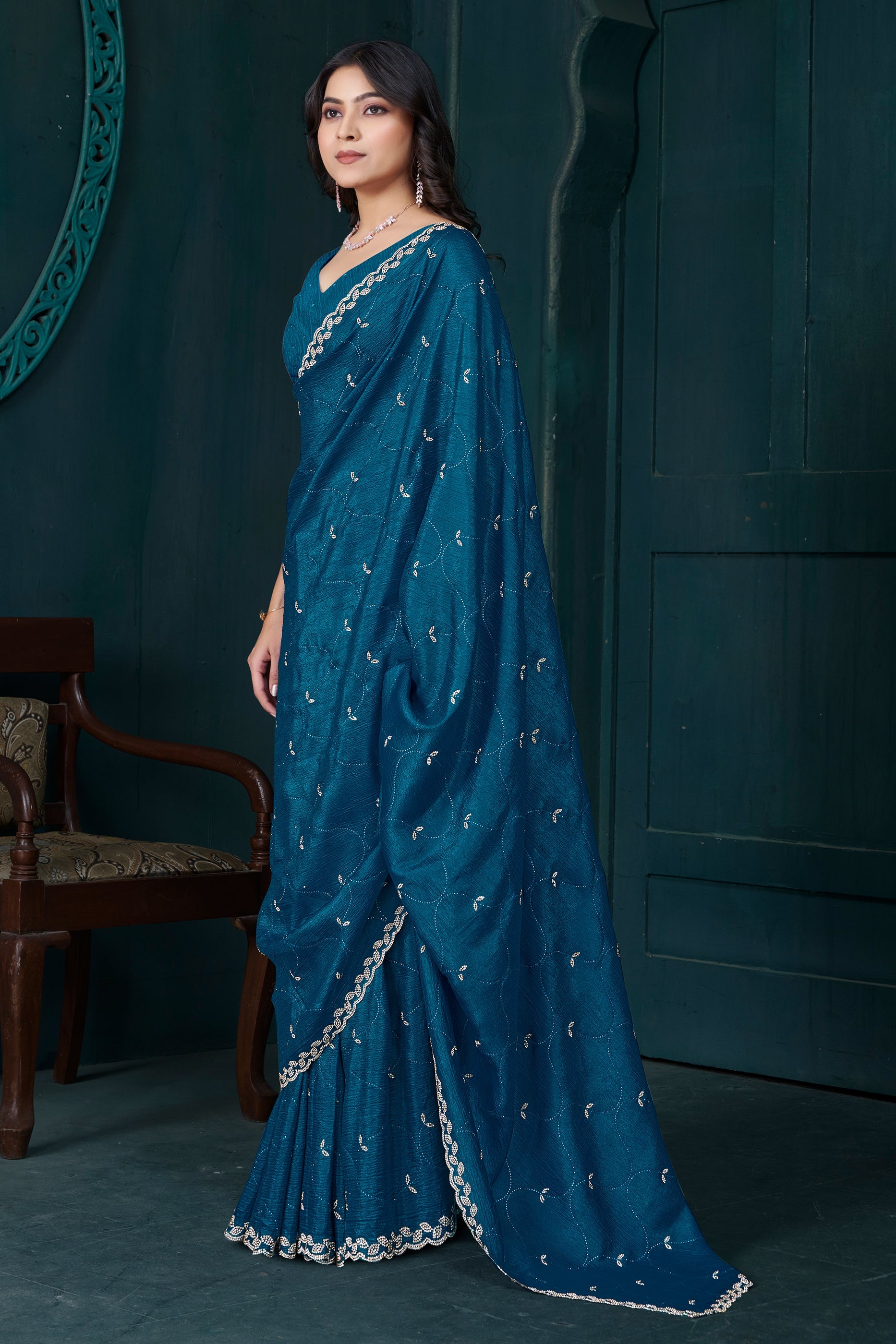 Blue Stone Work Crepe Saree-SAR10747_3_SareeButa.com