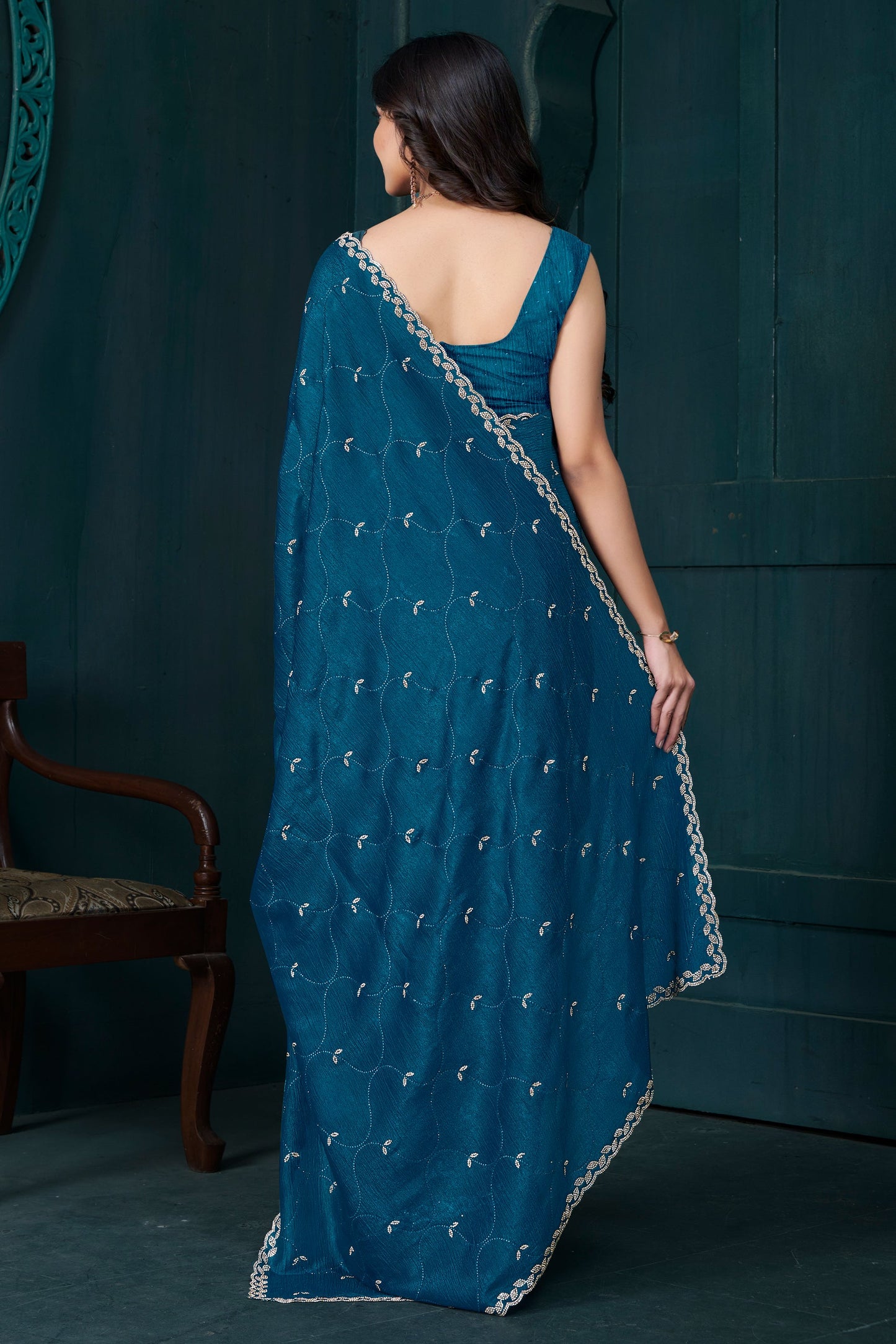 Blue Stone Work Crepe Saree-SAR10747_4_SareeButa.com
