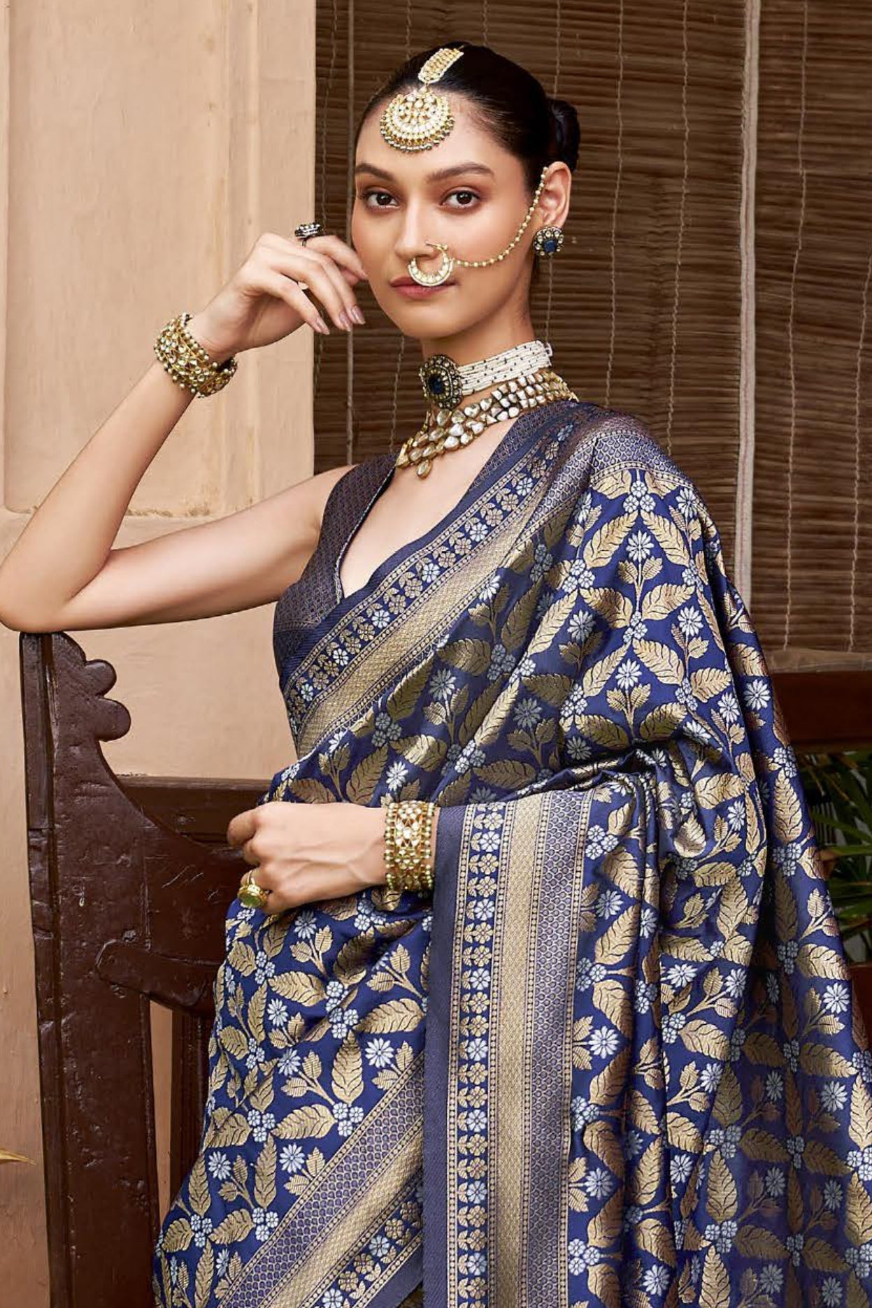 Blue Woven Banarasi Saree-ZB133390_2_SareeButa.com