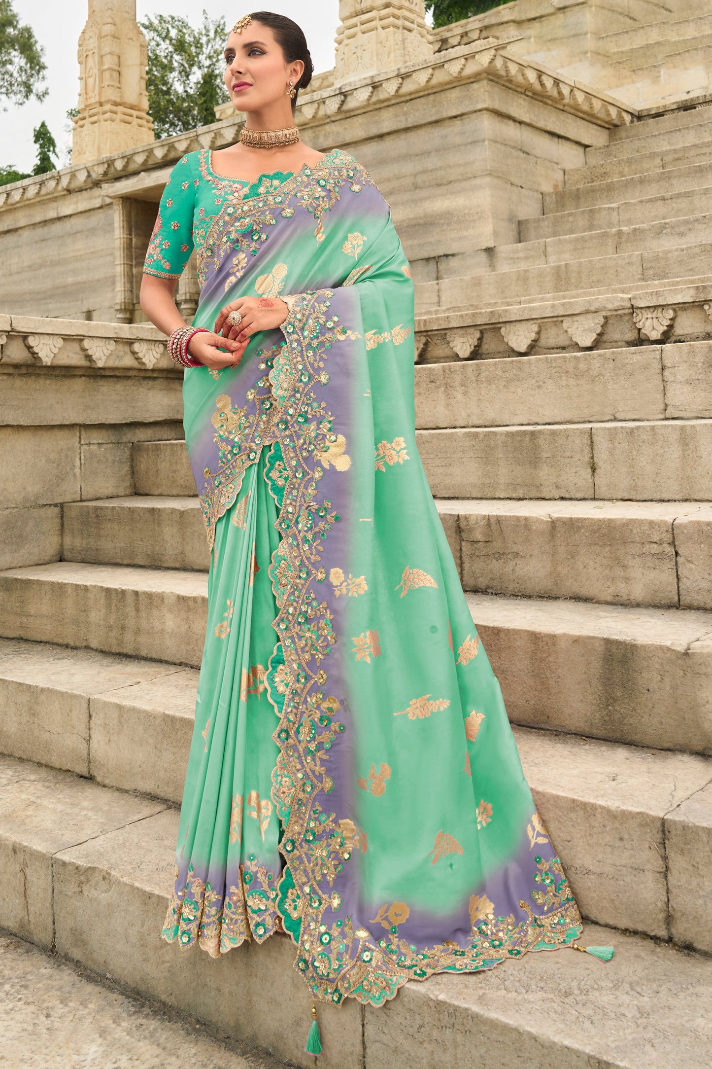 Blue Woven Banarasi Saree-ZB134493_1_SareeButa.com