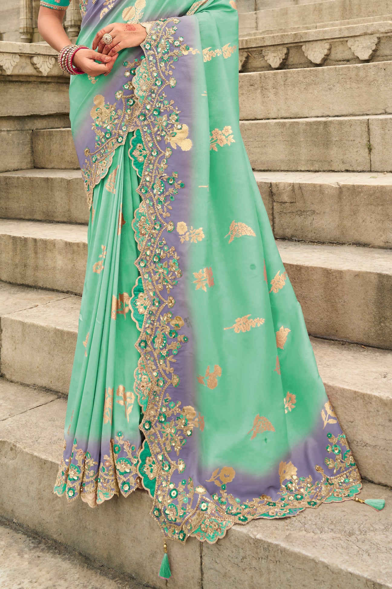 Blue Woven Banarasi Saree-ZB134493_3_SareeButa.com
