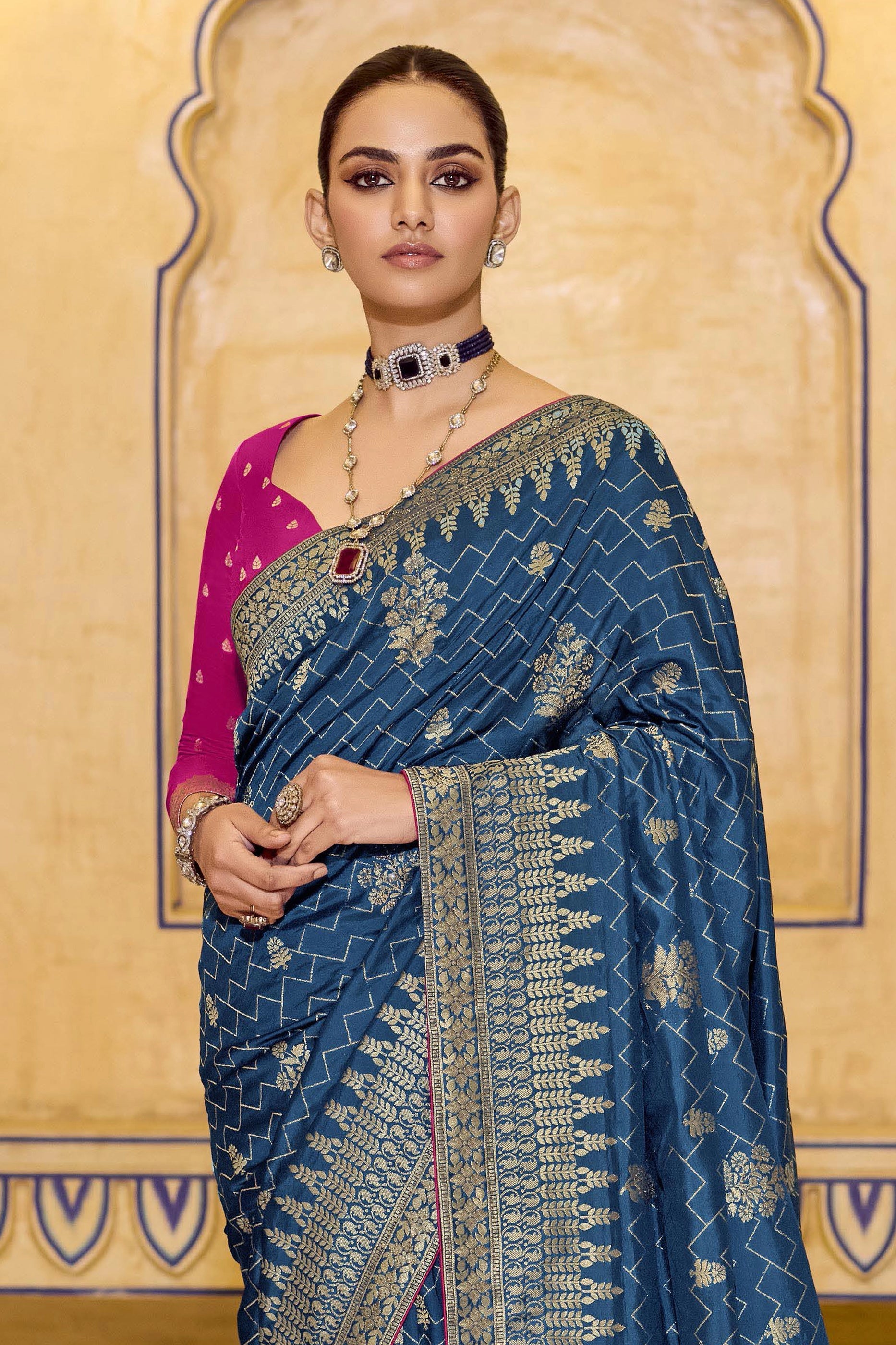 Blue Woven Crepe Silk Saree-SAR11160_3_SareeButa.com