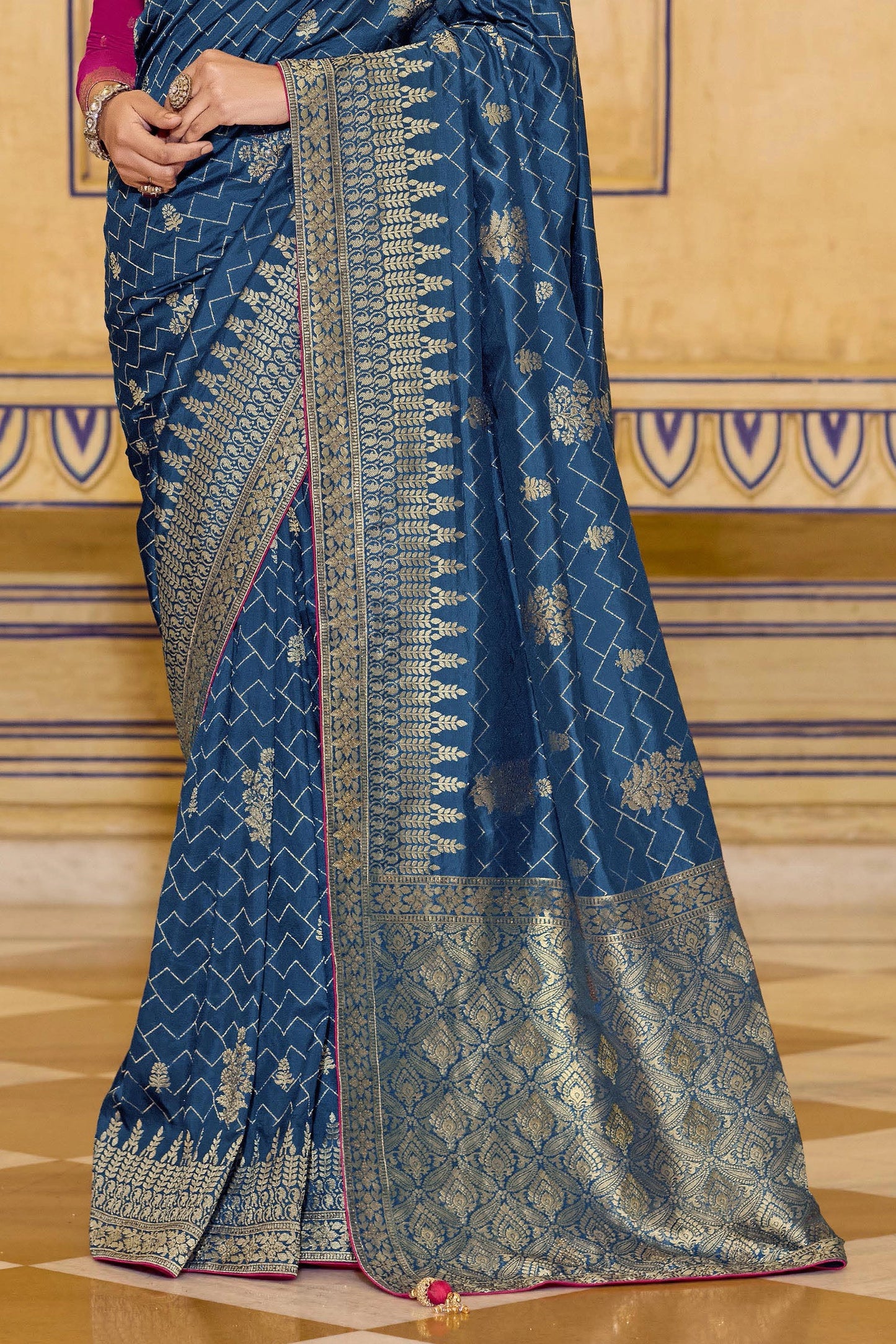 Blue Woven Crepe Silk Saree-SAR11160_4_SareeButa.com