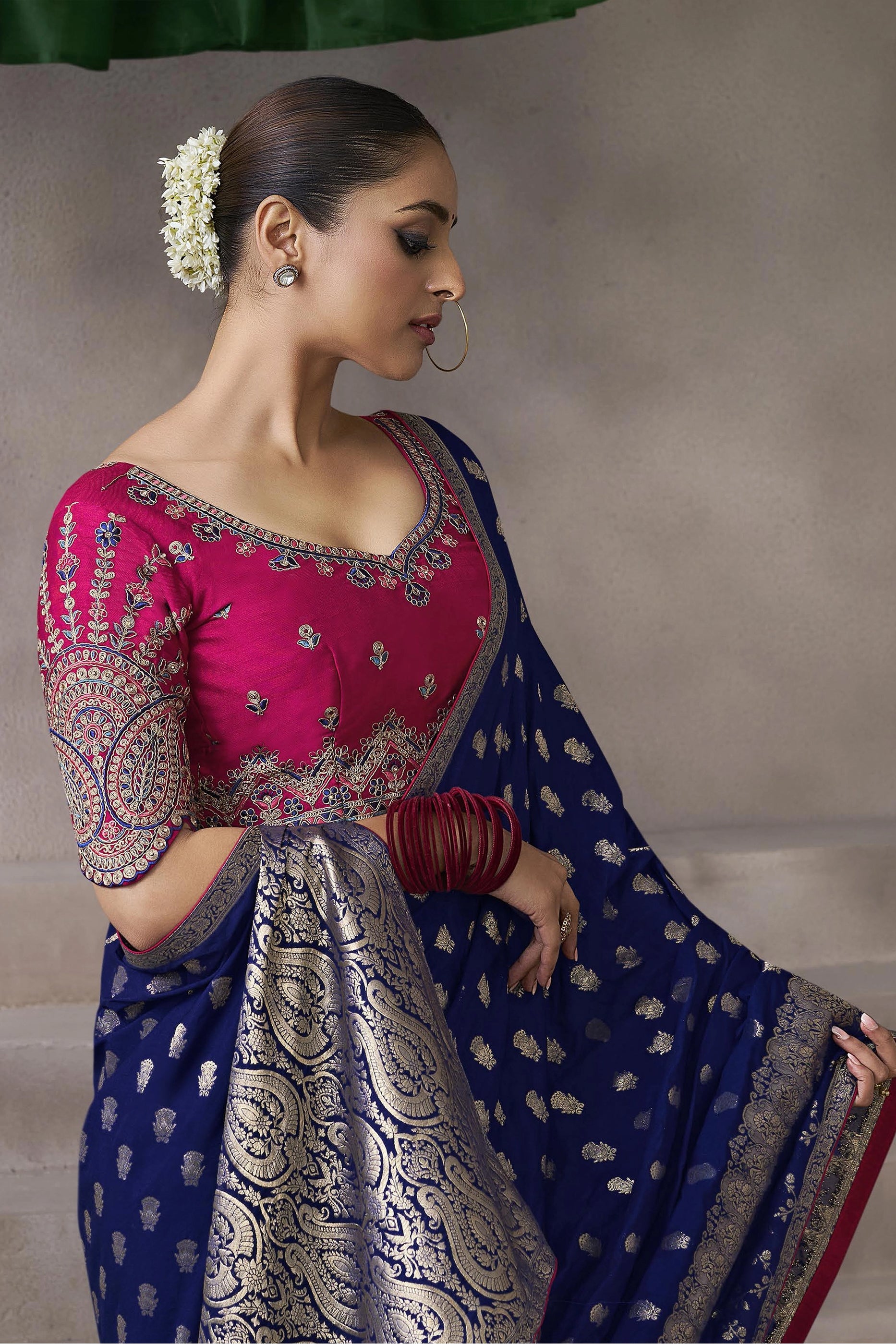 Blue Woven Crepe Silk Saree-SAR11609_2_SareeButa.com