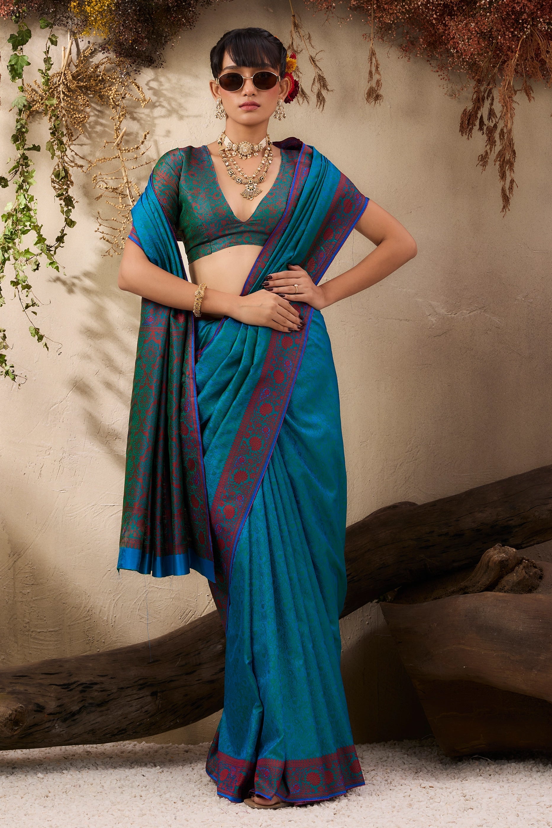 Blue Woven Kanjivaram Silk Saree-SAR11180_3_SareeButa.com