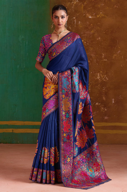 Blue Woven Modal Cotton Saree-SAR11890_1_SareeButa.com