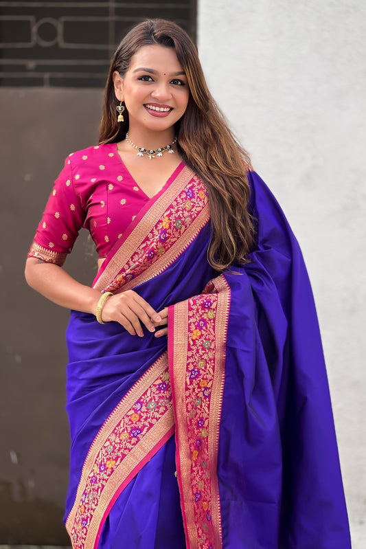 Blue Woven Paithani Saree-ZB134846_2_SareeButa.com