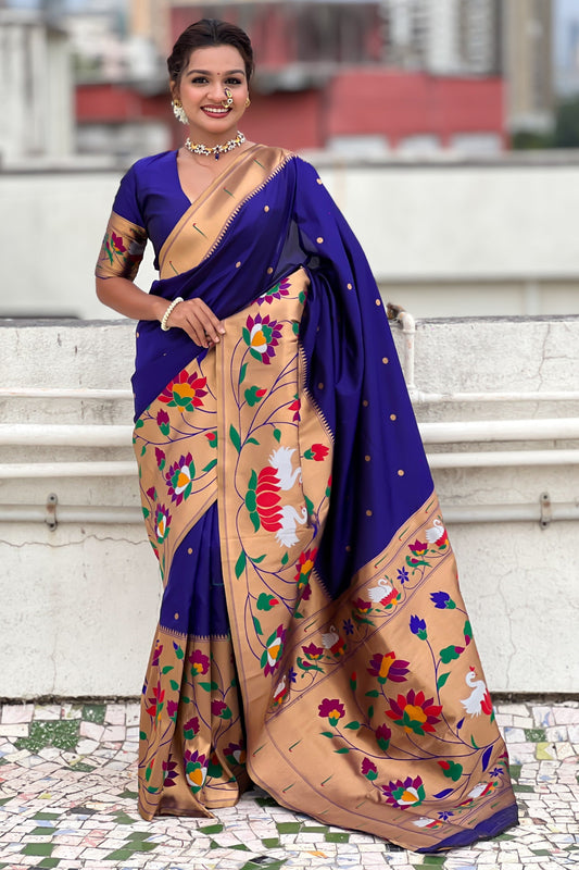 Blue Woven Paithani Saree-ZB134857_1_SareeButa.com