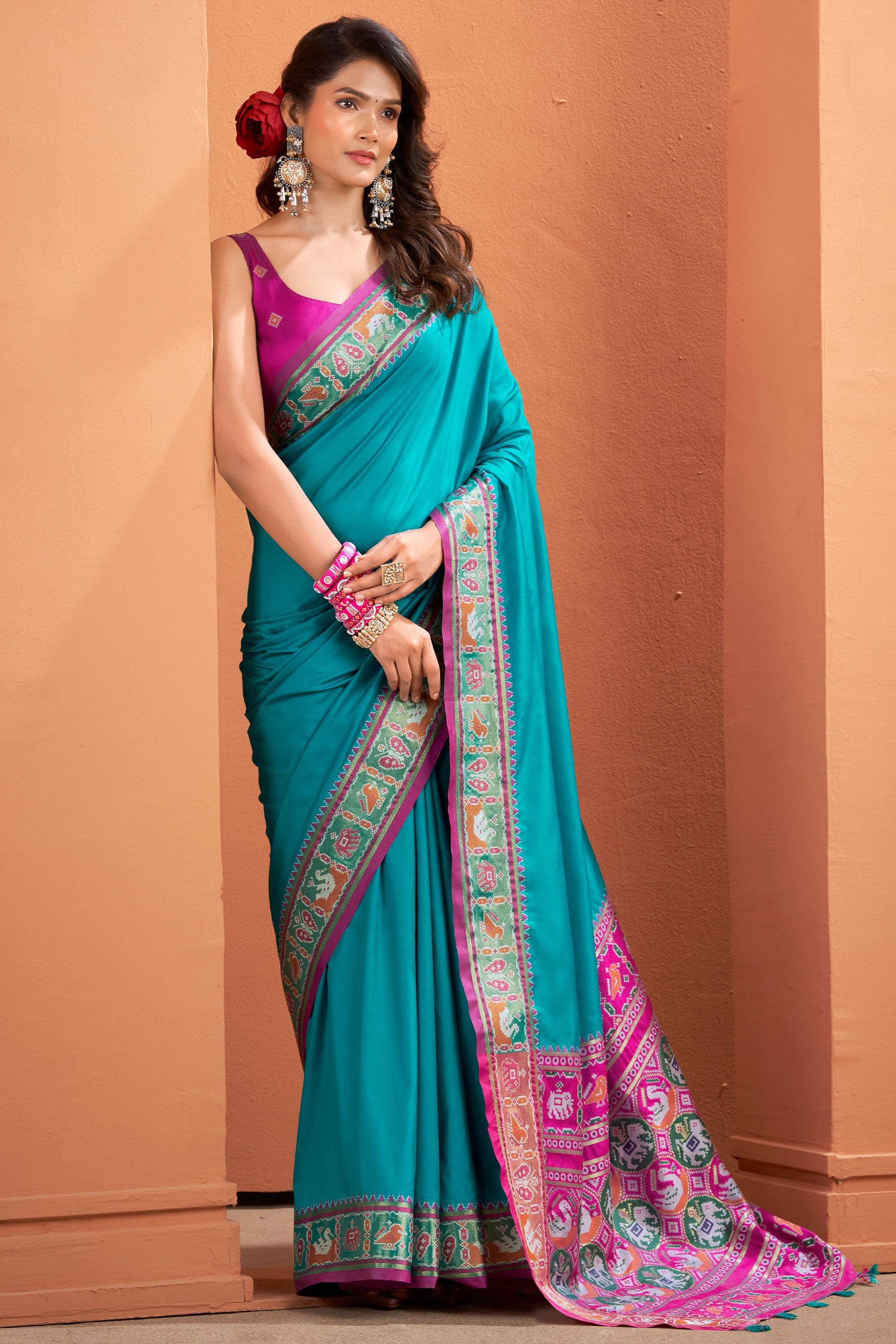Blue Woven Patola Silk Saree-SAR10038_1_SareeButa.com