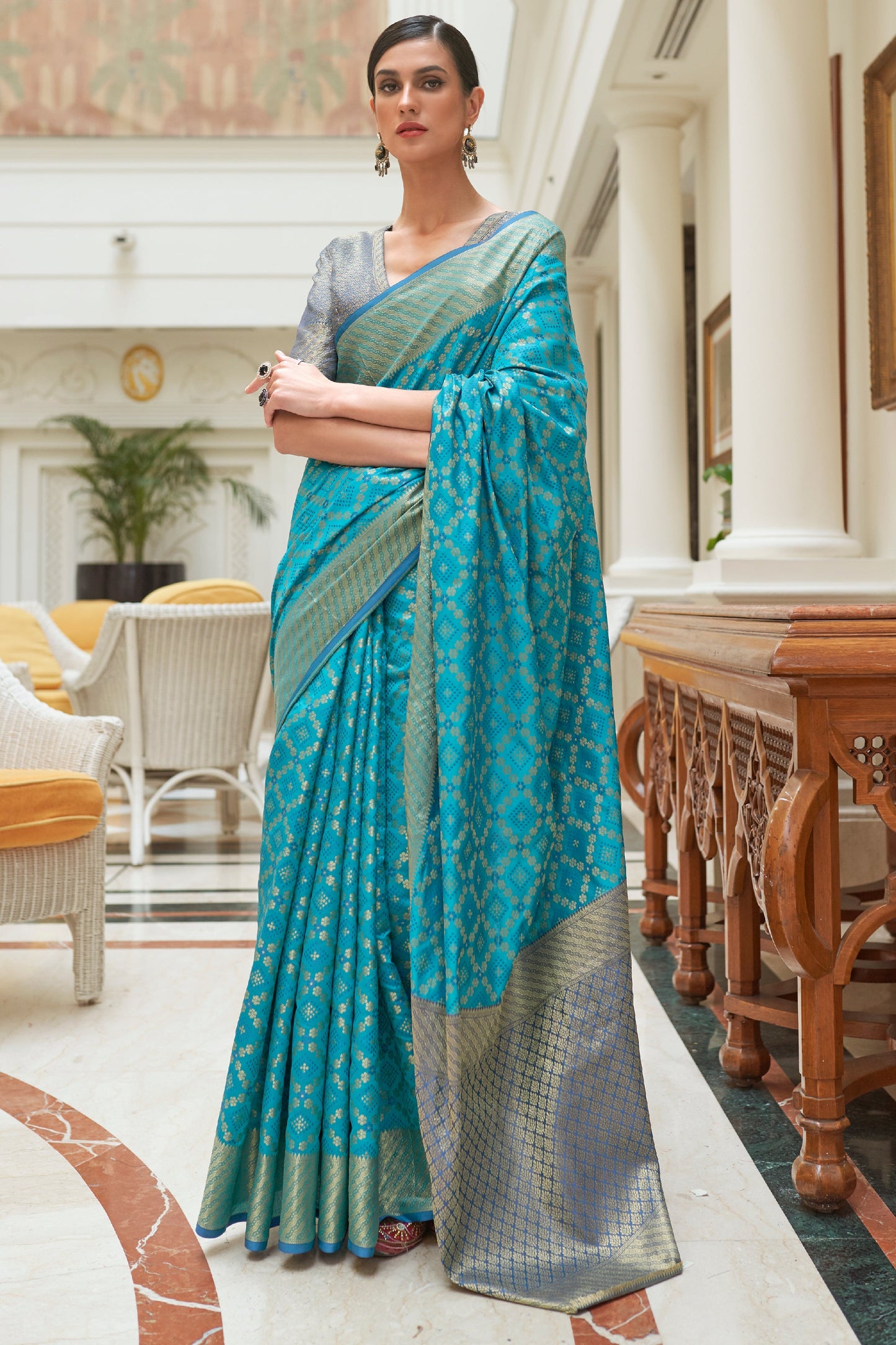 Blue Woven Patola Silk Saree-ZB133888_1_SareeButa.com