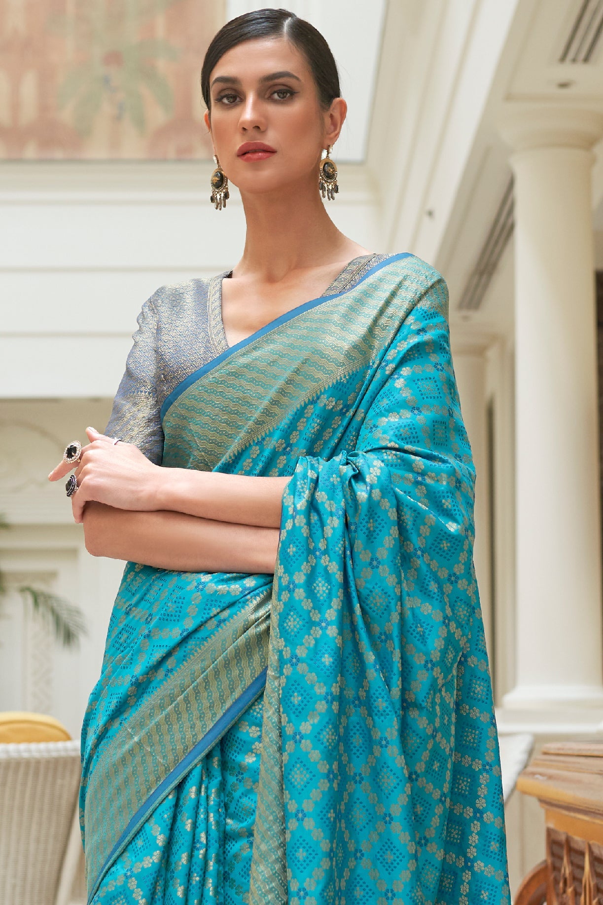 Blue Woven Patola Silk Saree-ZB133888_2_SareeButa.com