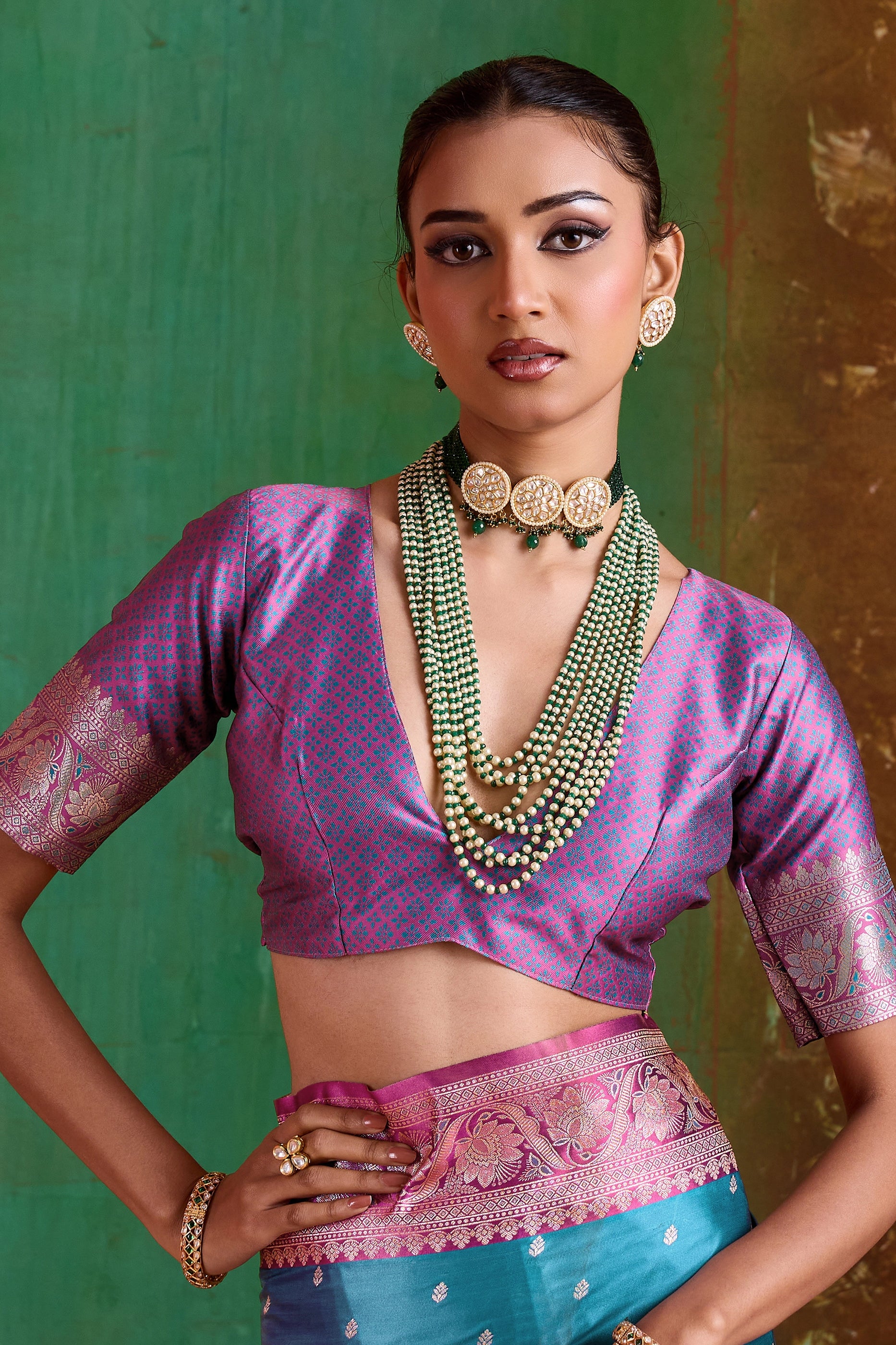 Blue Woven Satin Silk Saree-SAR12347_5_SareeButa.com