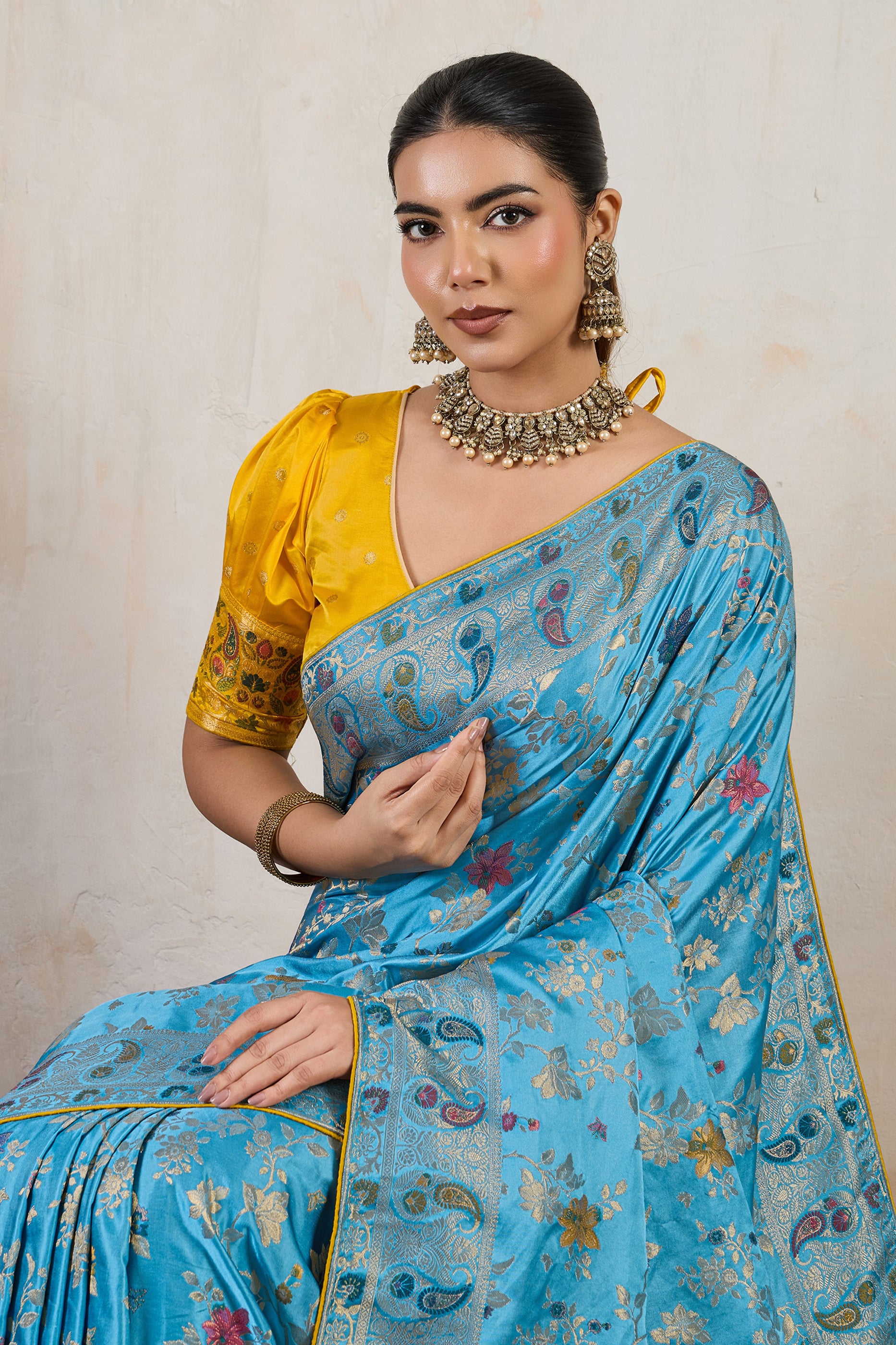 Blue Woven Satin Silk Saree-SAR12502_2_SareeButa.com