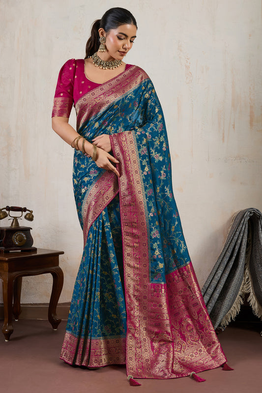 Blue Woven Satin Silk Saree-SAR12504_1_SareeButa.com