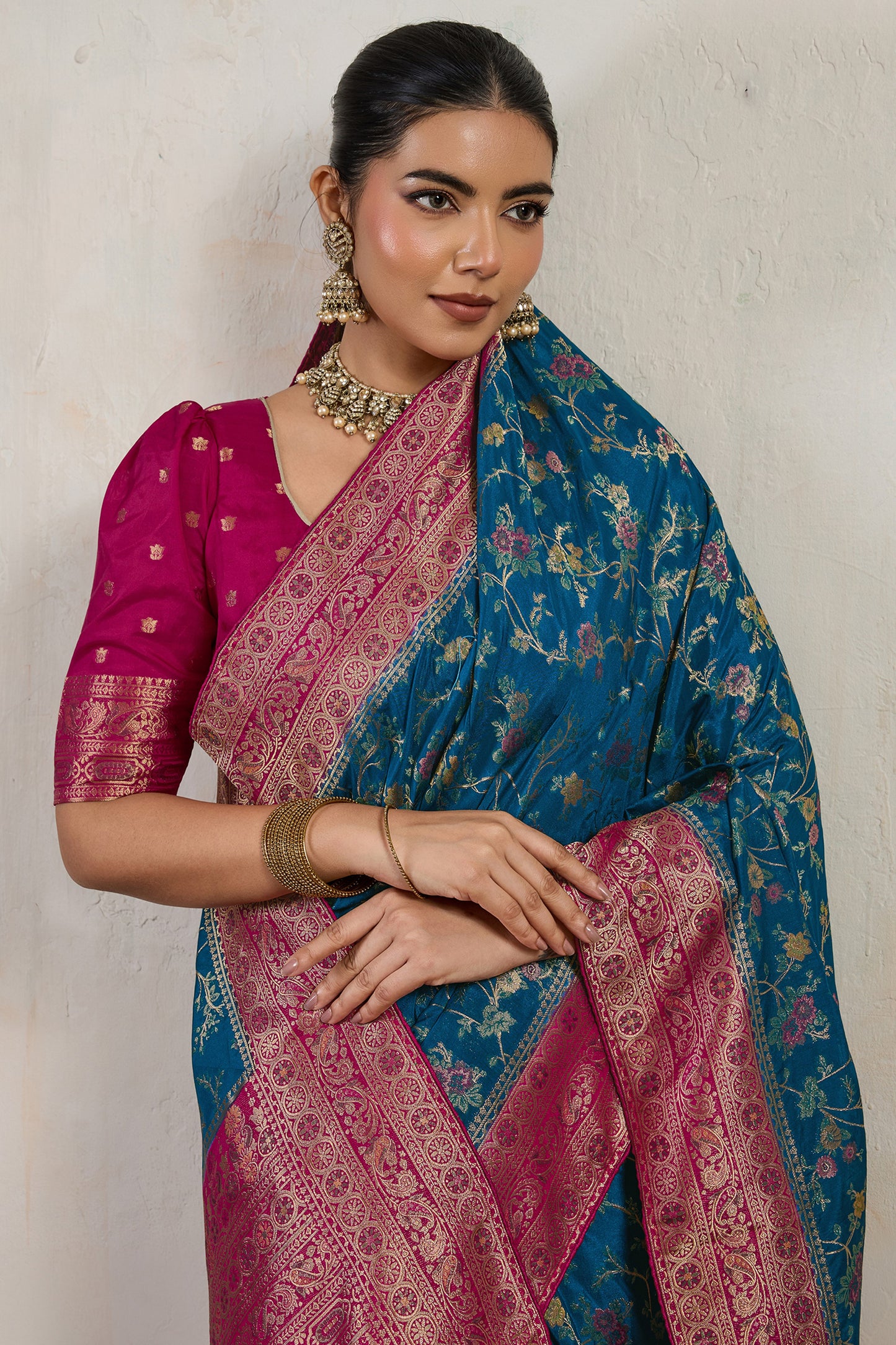 Blue Woven Satin Silk Saree-SAR12504_3_SareeButa.com