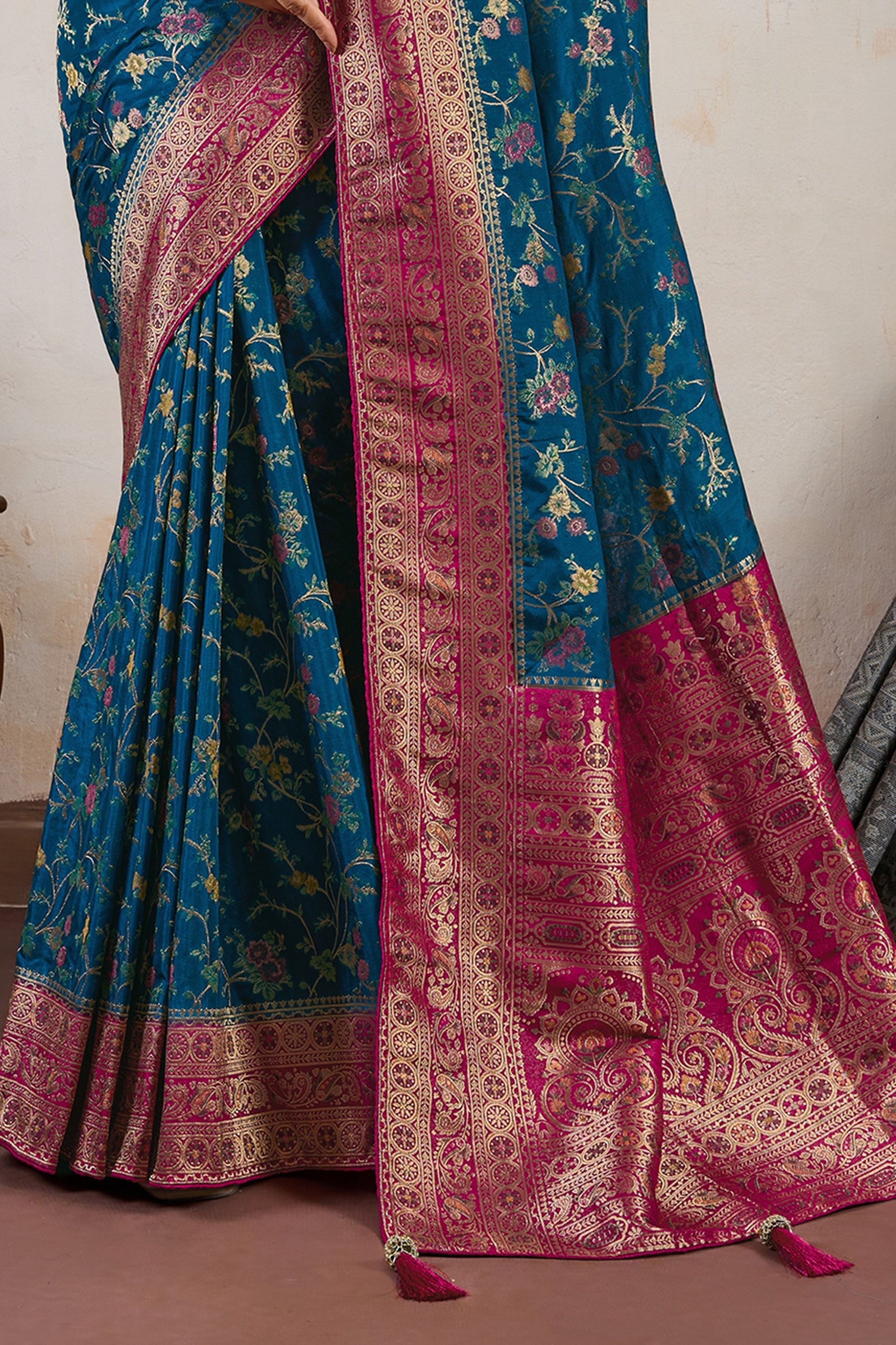 Blue Woven Satin Silk Saree-SAR12504_5_SareeButa.com