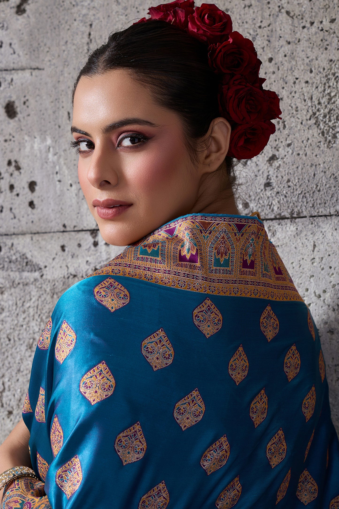 Blue Woven Satin Silk Saree-SAR12540_2_SareeButa.com