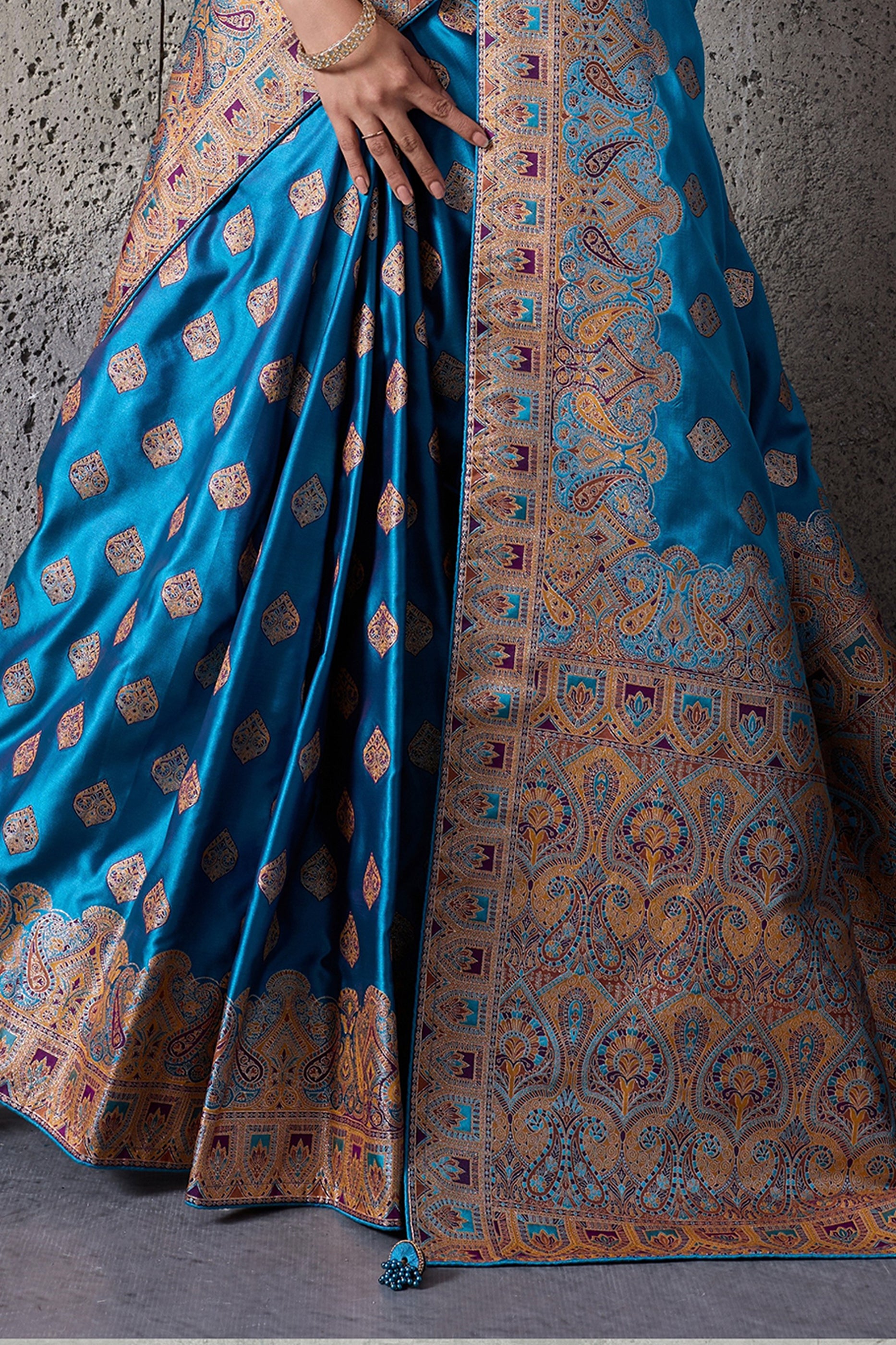 Blue Woven Satin Silk Saree-SAR12540_5_SareeButa.com