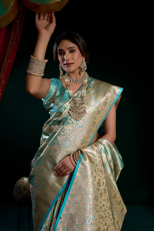 Blue Woven Satin Silk Saree-SAR12683_2_SareeButa.com