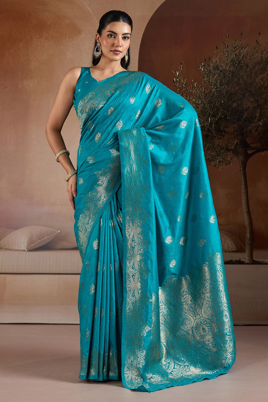 Blue Woven Silk Saree-SAR11184_1_SareeButa.com