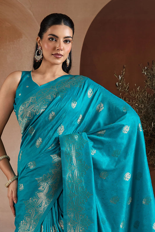 Blue Woven Silk Saree-SAR11184_2_SareeButa.com