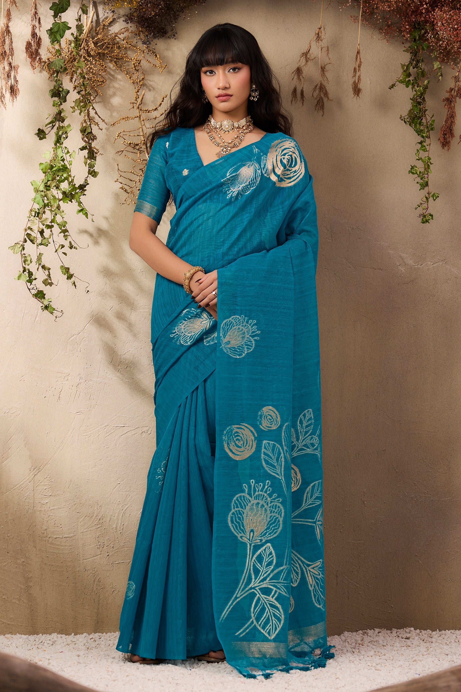 Blue Woven Silk Saree-SAR11223_1_SareeButa.com
