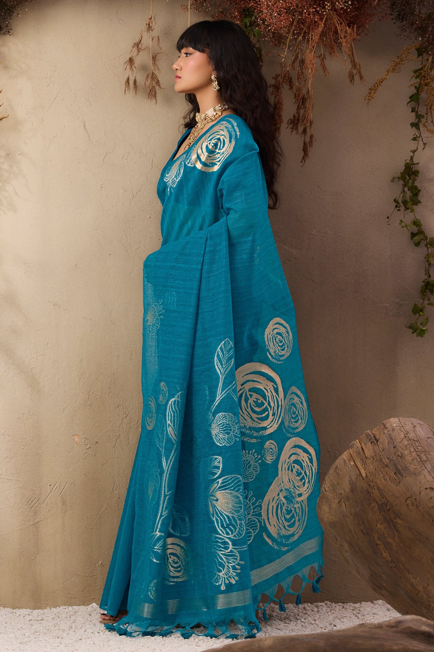 Blue Woven Silk Saree-SAR11223_3_SareeButa.com