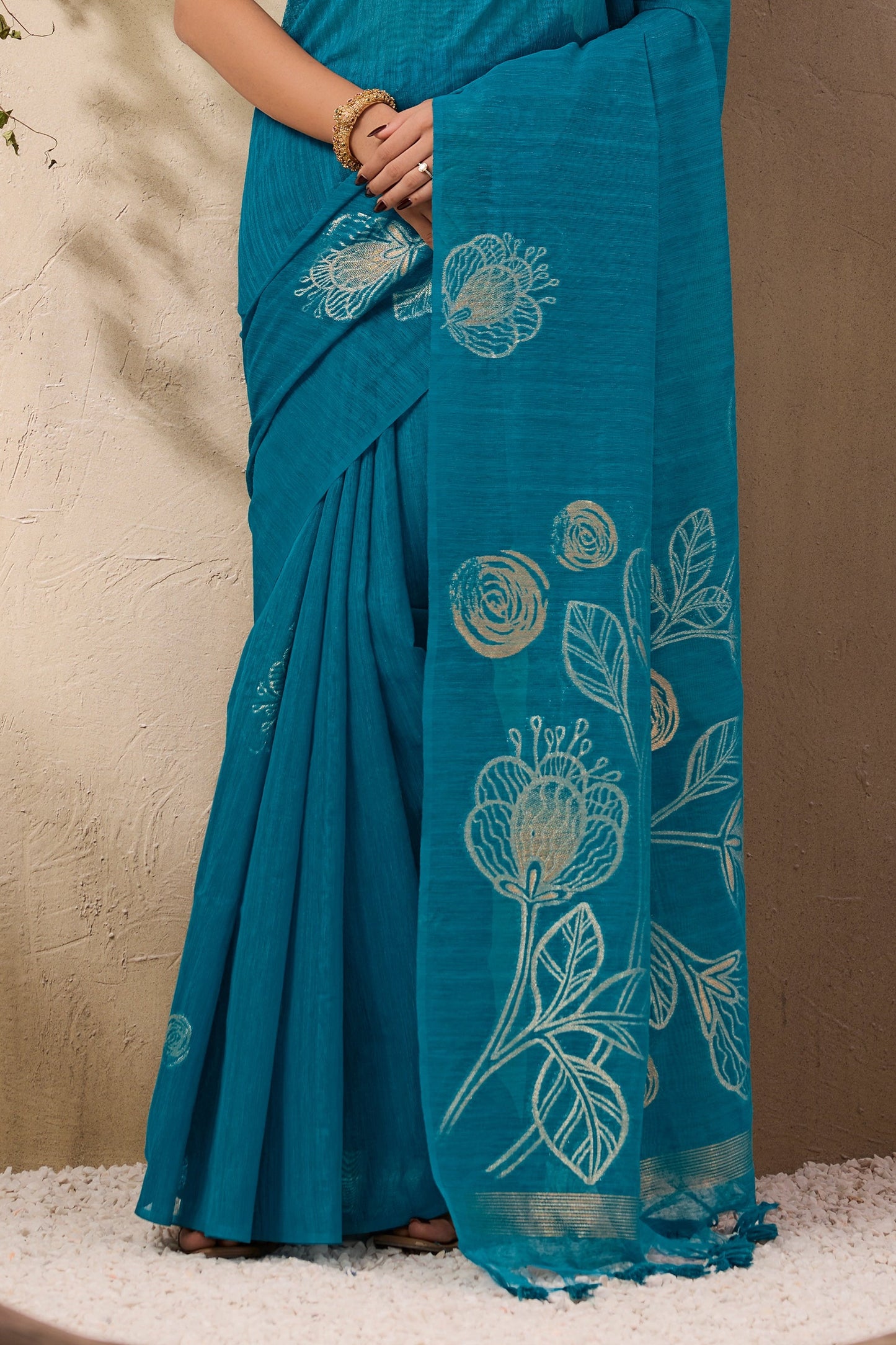 Blue Woven Silk Saree-SAR11223_5_SareeButa.com